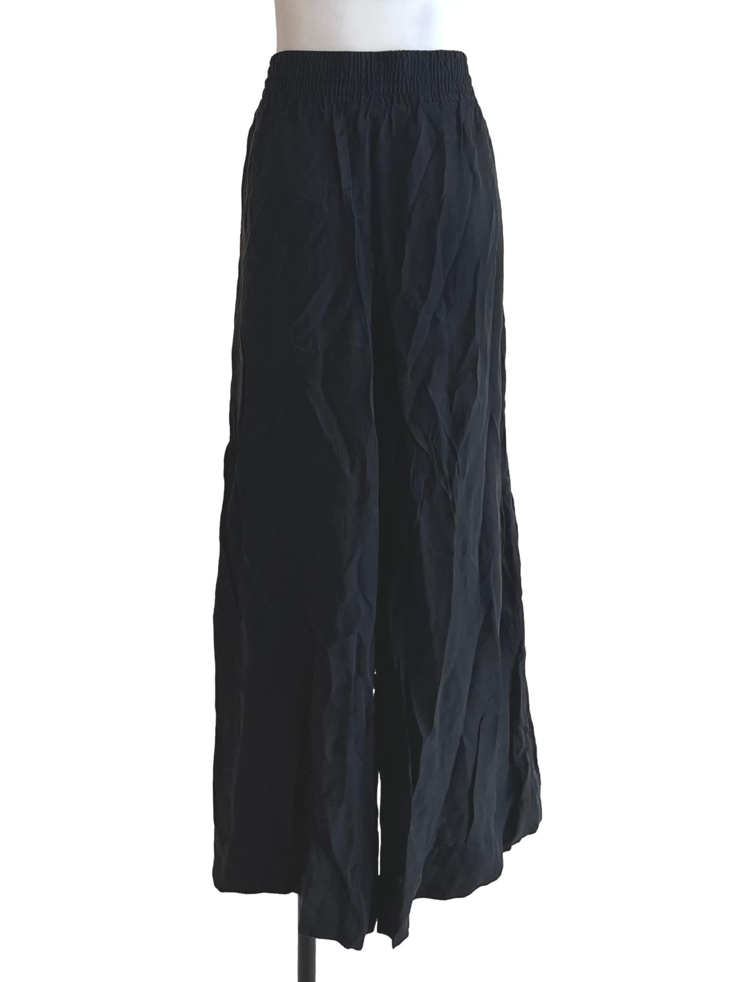 Black High-Waisted Wide-Leg Pants