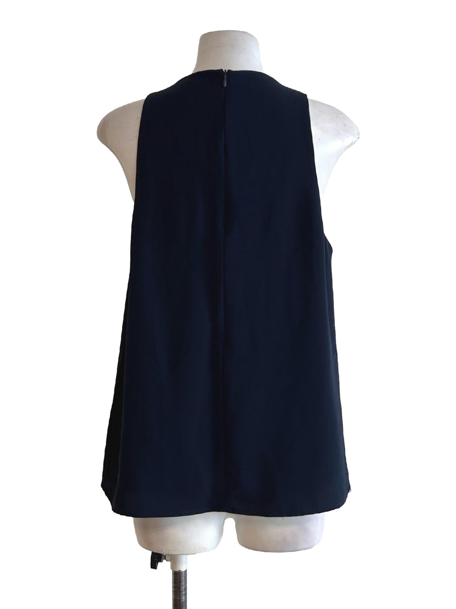 Navy Blue Sleeveless Blouse OSN