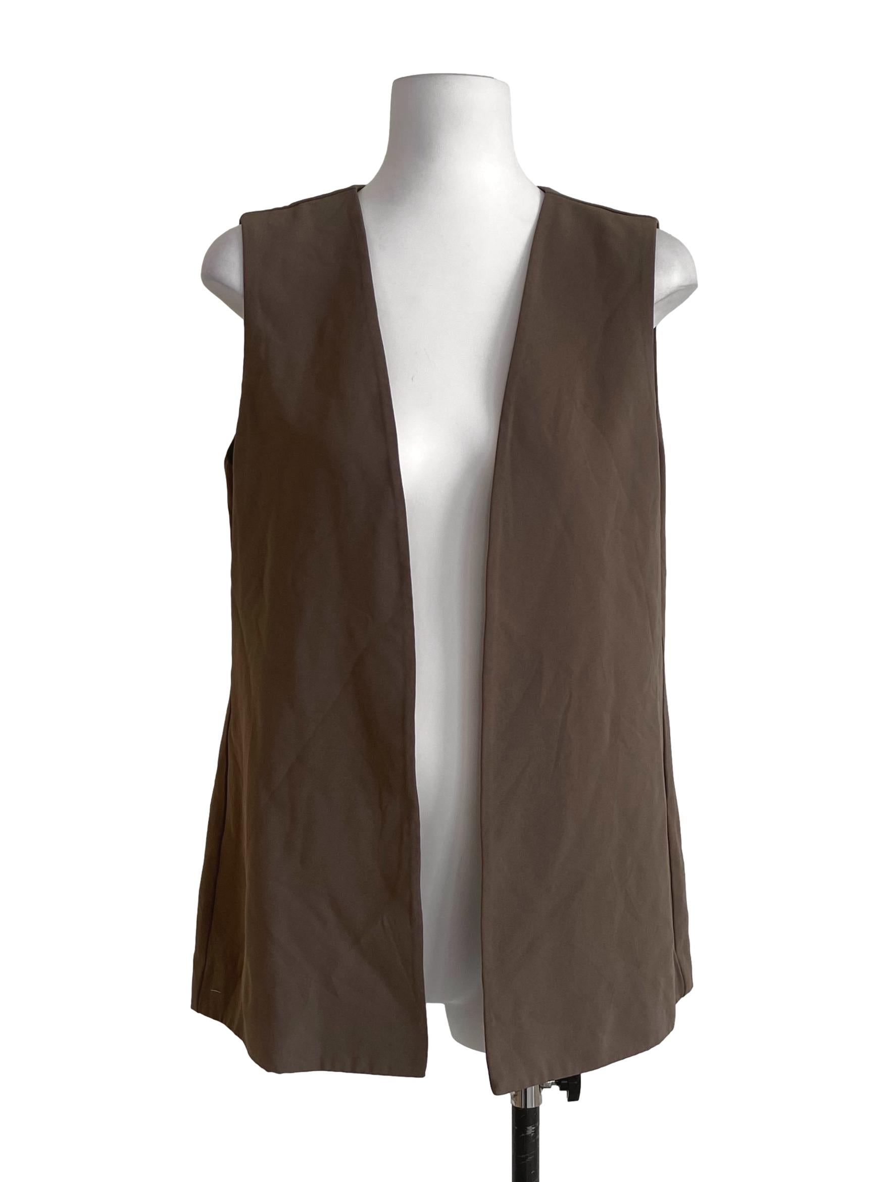 Wood Brown Sleeveless Vest LB