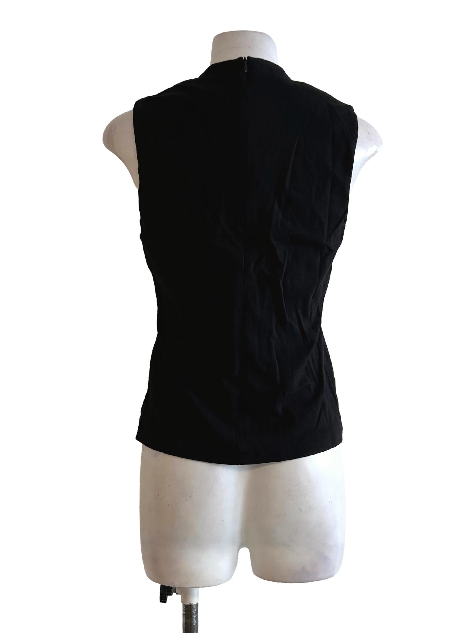 Jade Black Sleeveless Top OSN