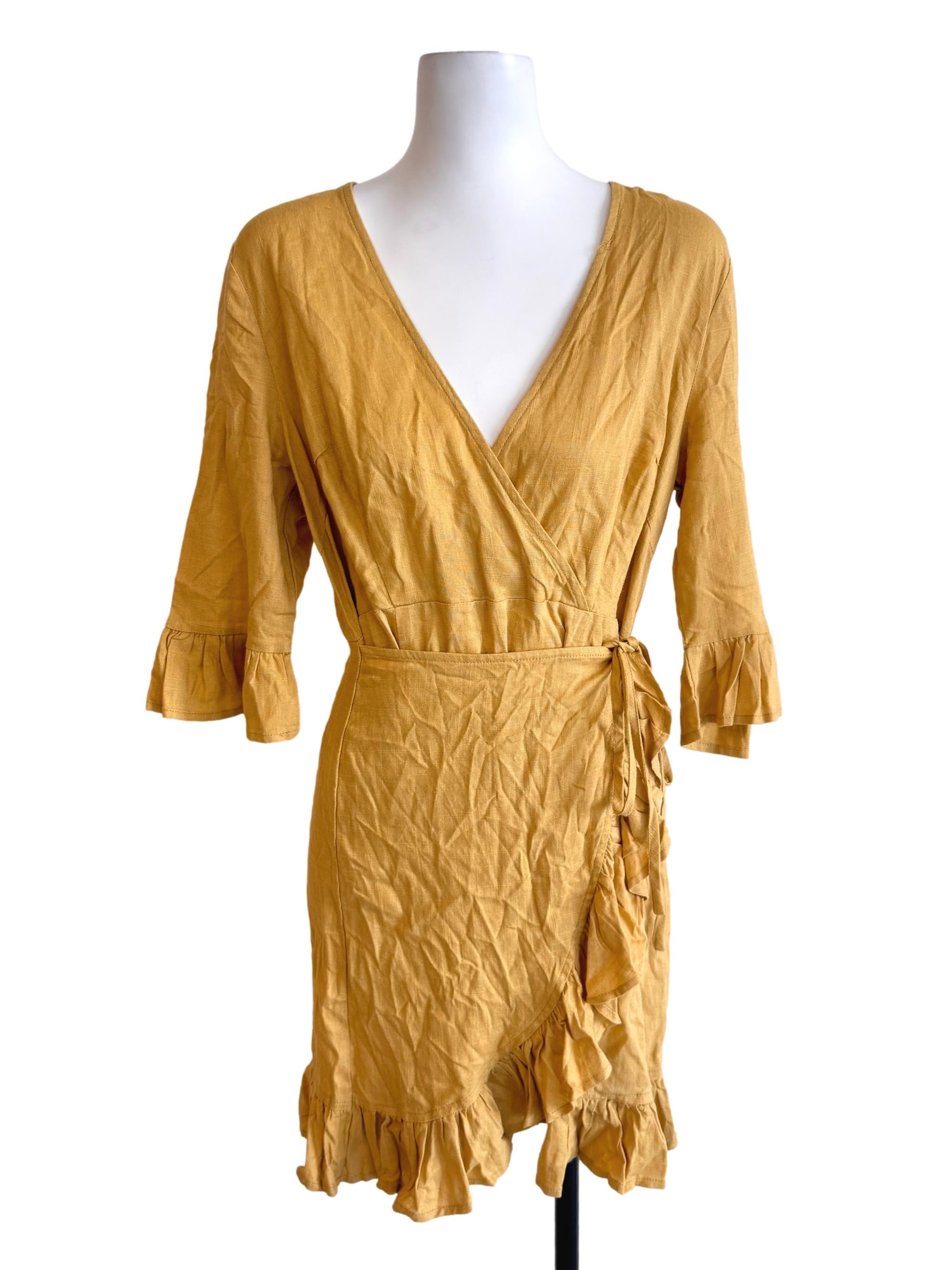 Mustard Yellow Linen Dress