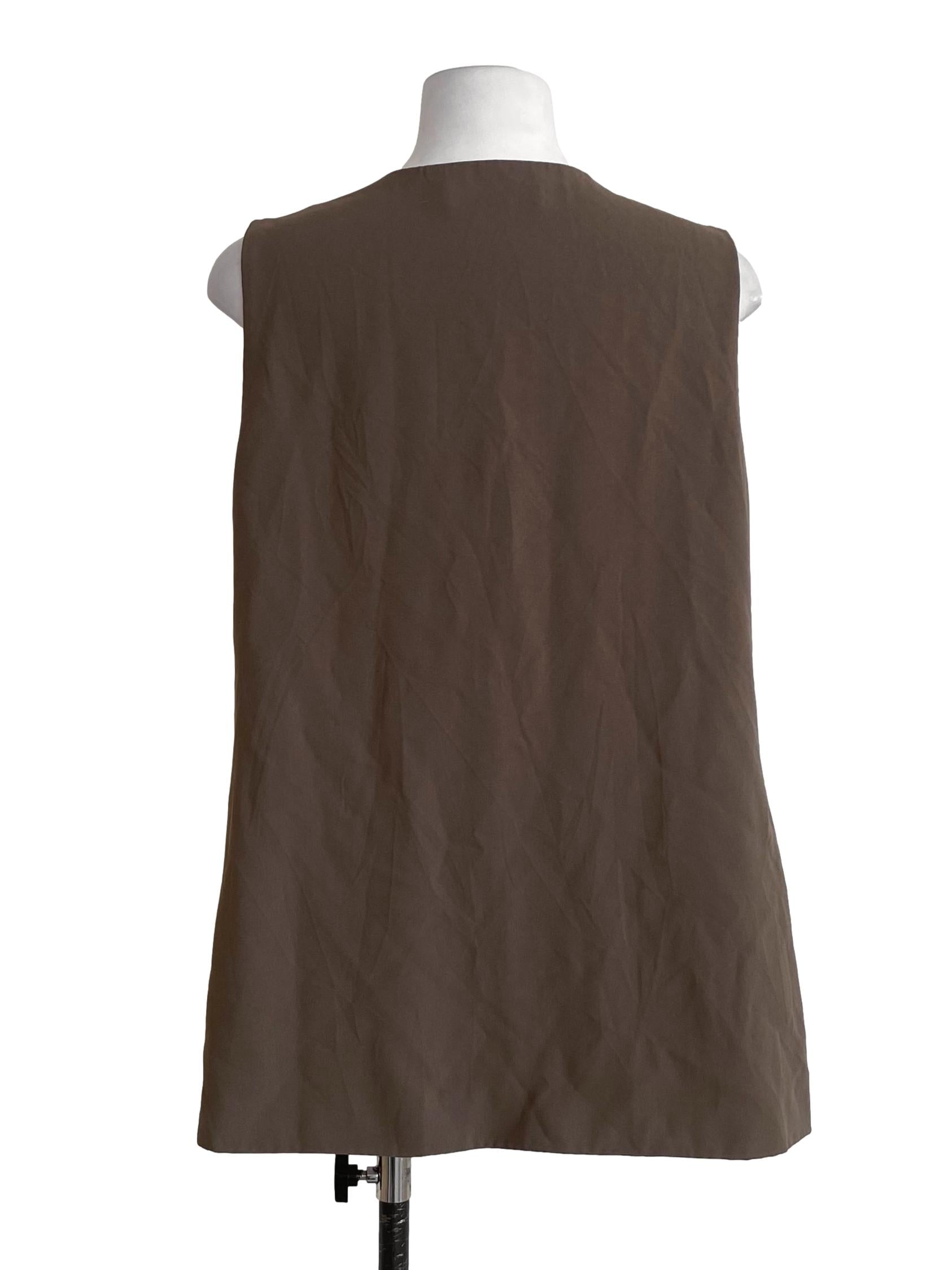 Wood Brown Sleeveless Vest LB