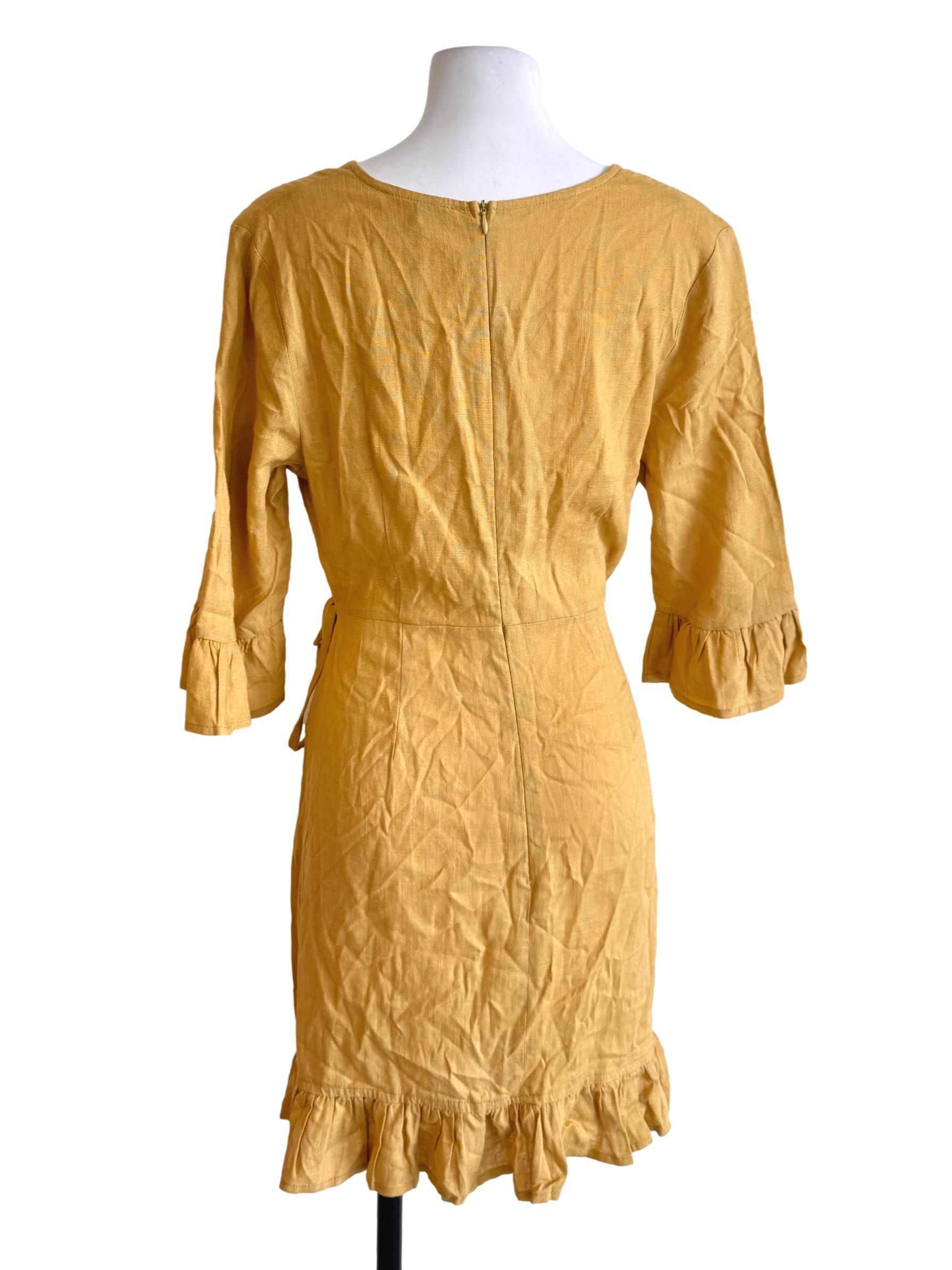 Mustard Yellow Linen Dress
