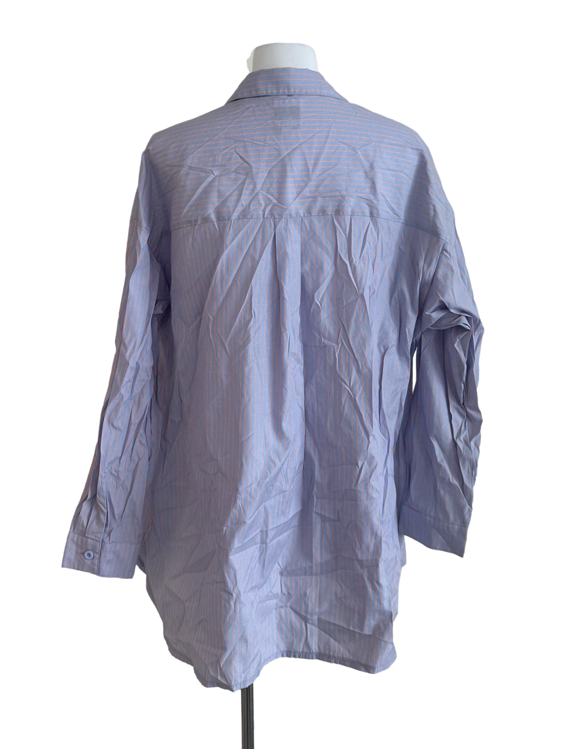 Lilac Purple Stripe Collar Top