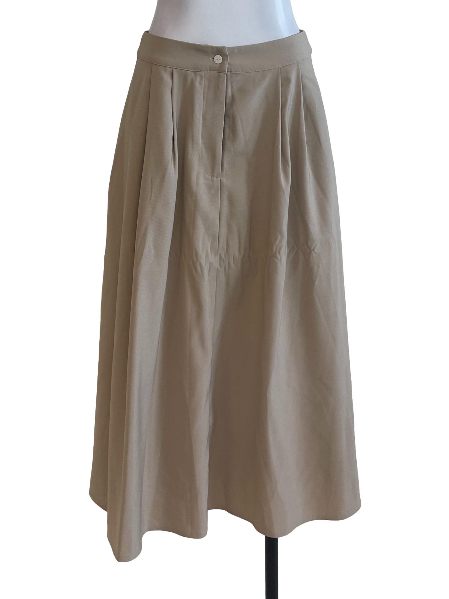 Nude Plain Long Skirt