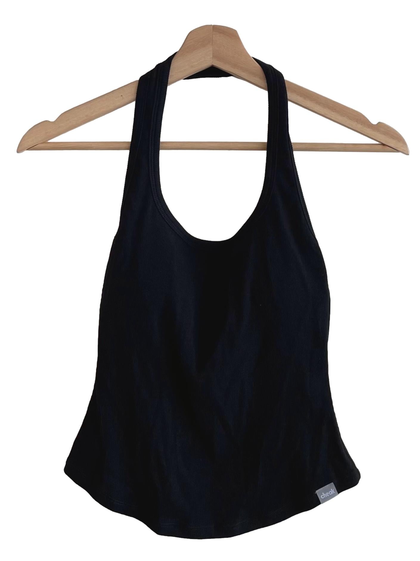 Black Halter Neck Tank Top