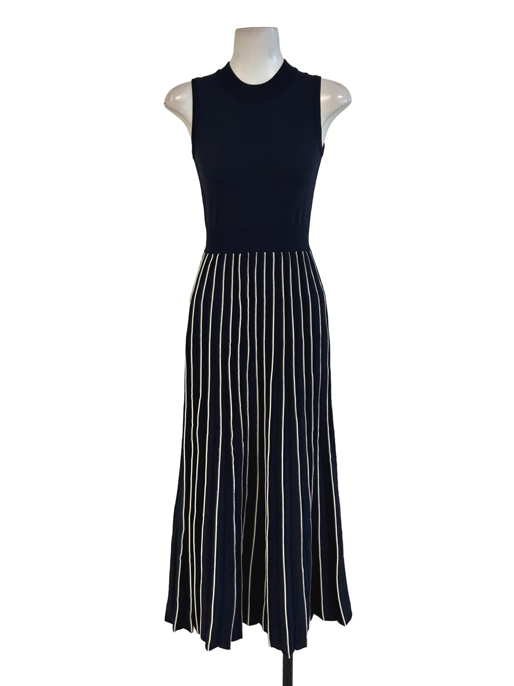 Knitted Stripe Pleat Dress OSN