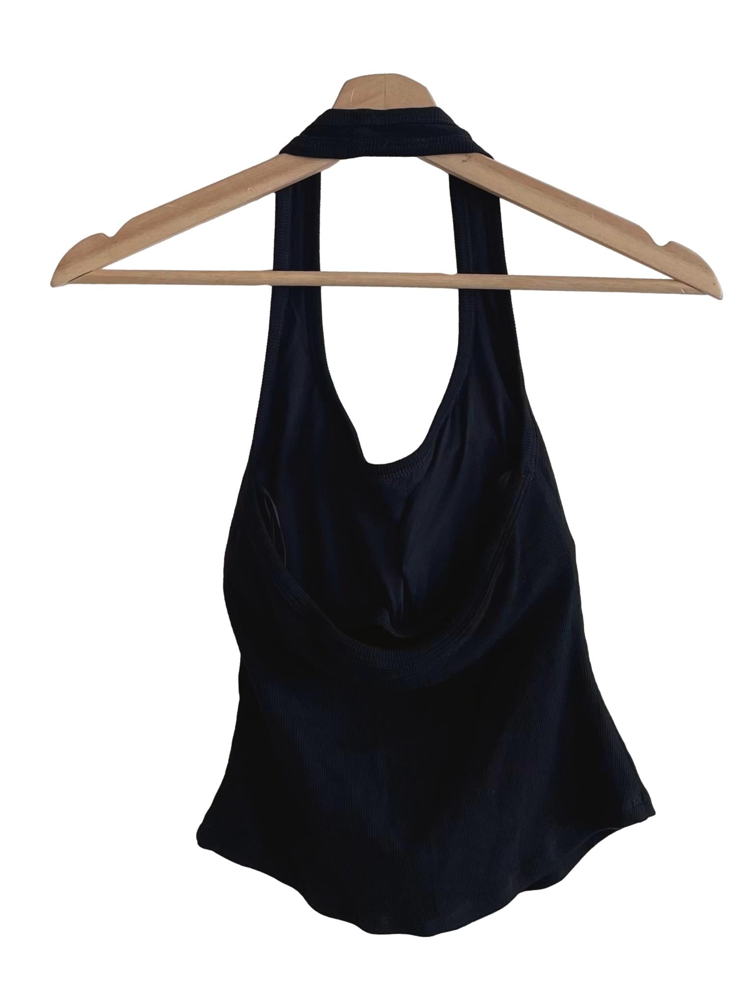 Black Halter Neck Tank Top