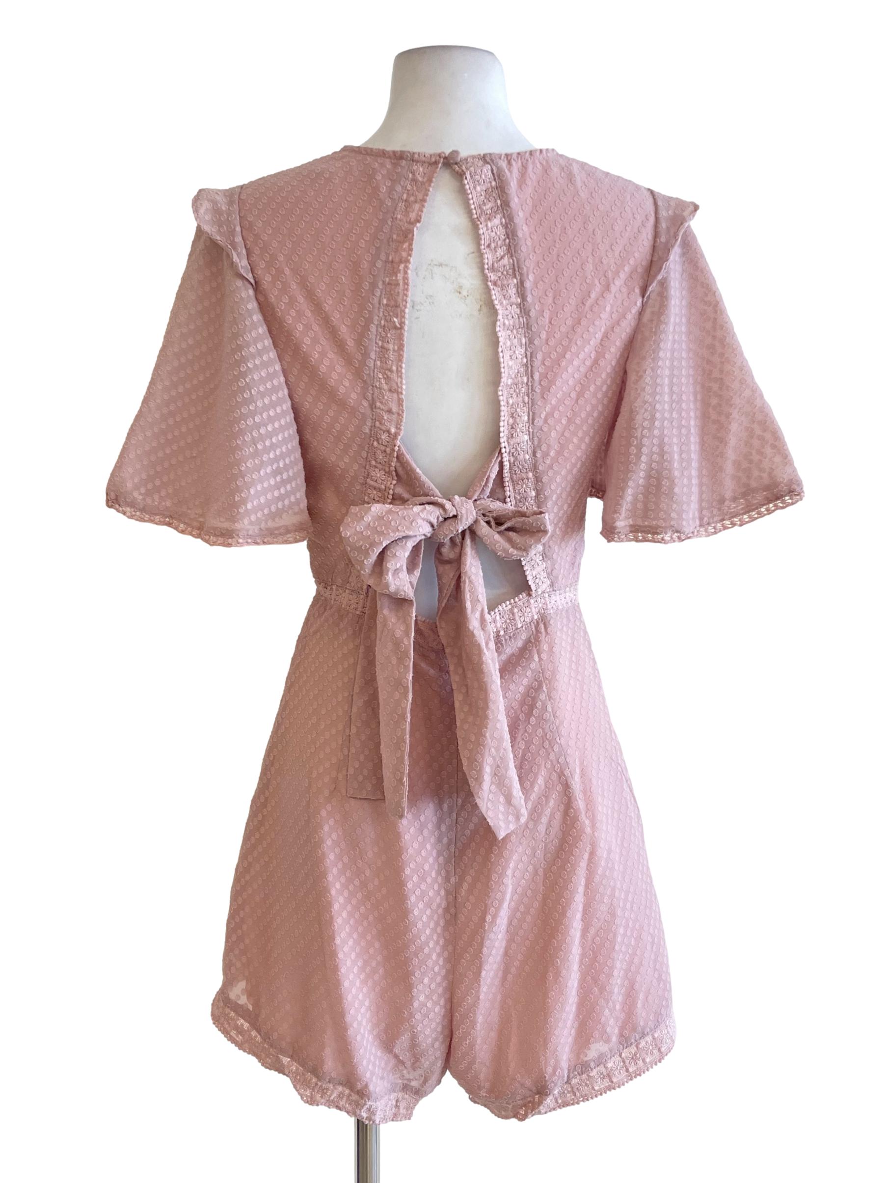 Pink Watermelon Swiss Dot Lace Rompers