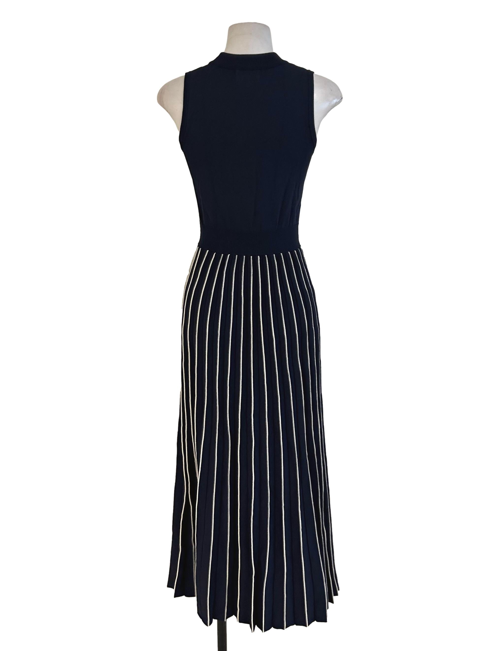 Knitted Stripe Pleat Dress OSN