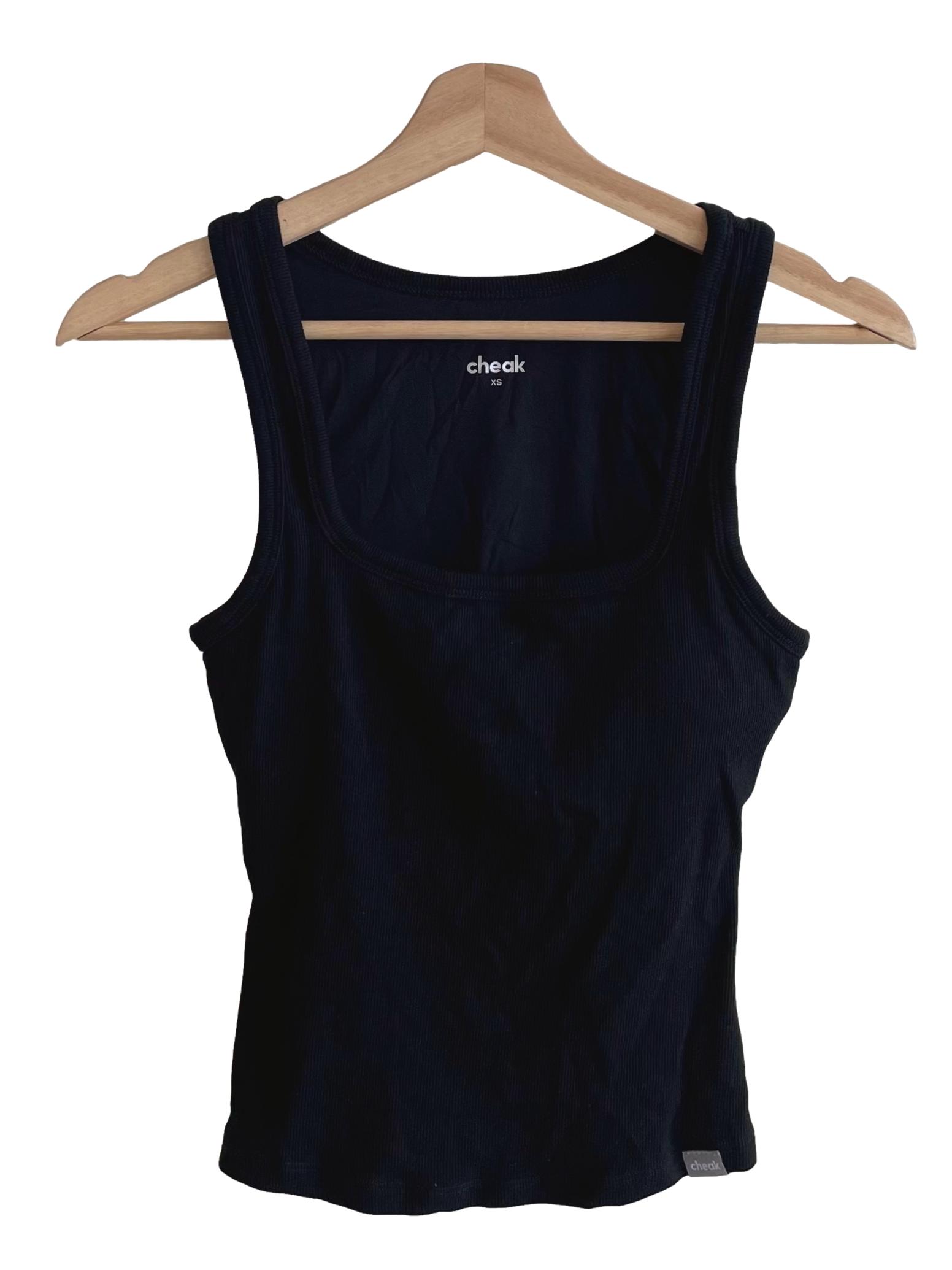 Black Square Neck Tank Top