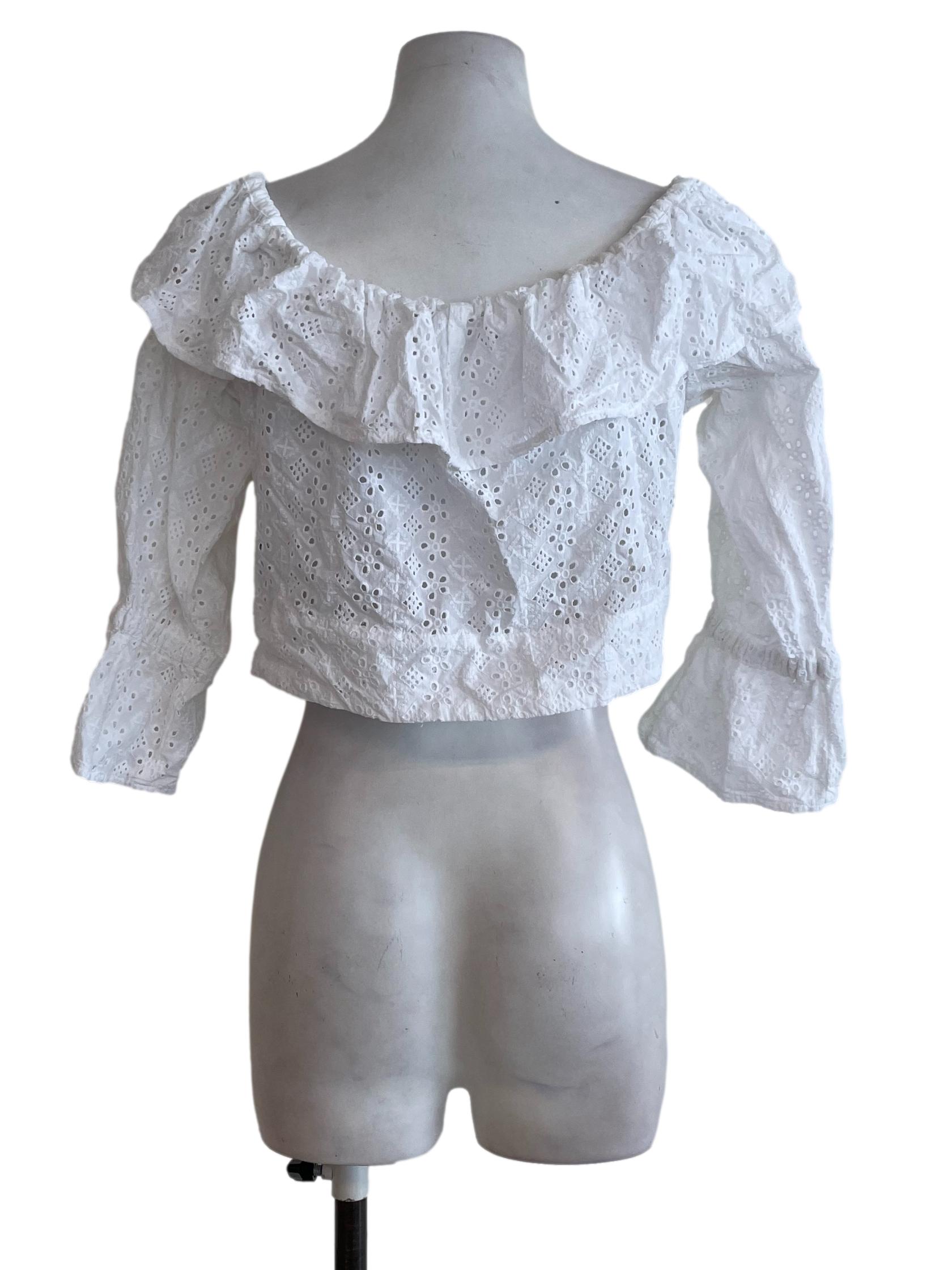 White Lace Long Sleeve Top