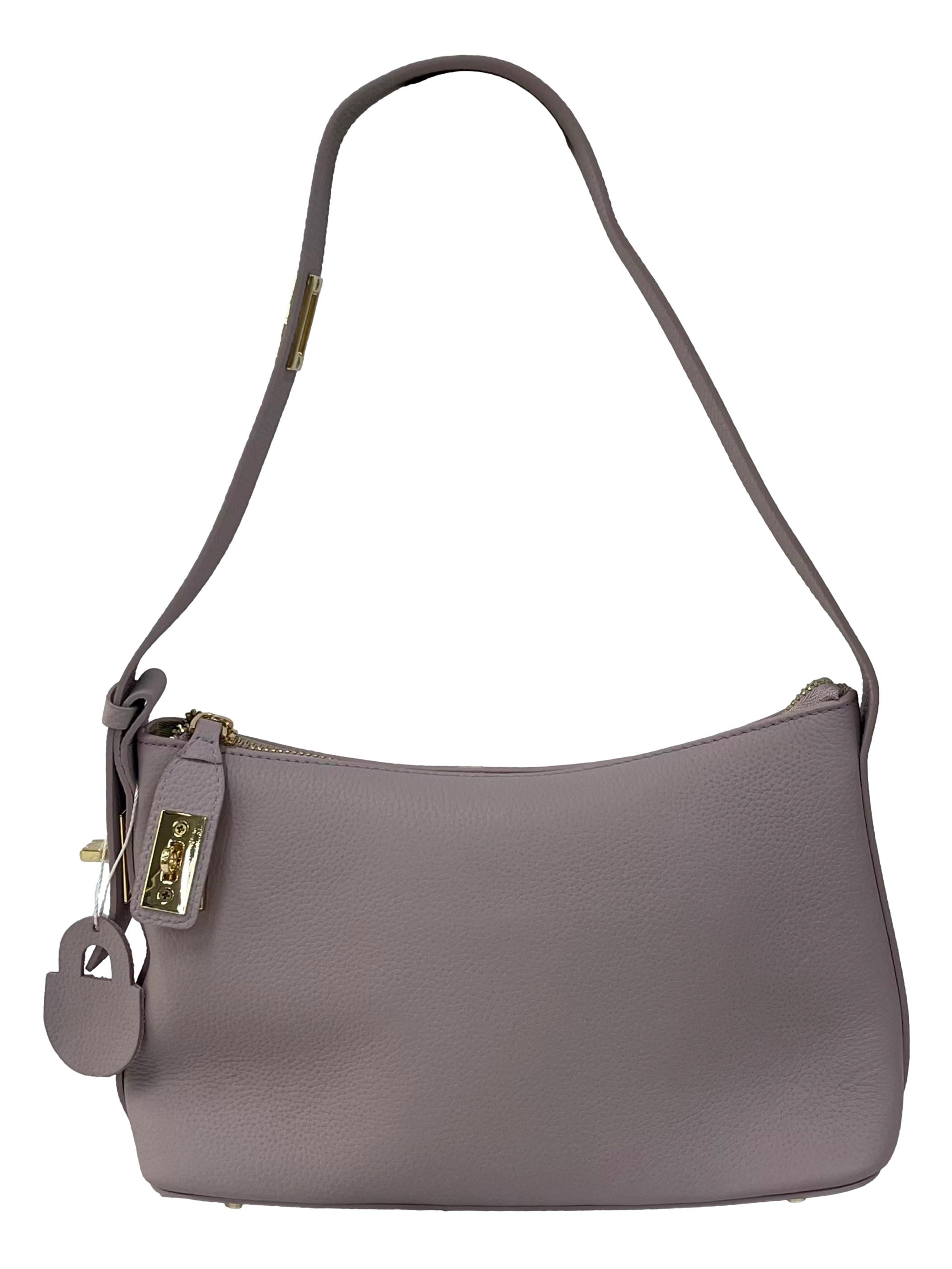 Lilac Leather Shoulder Bag CSN