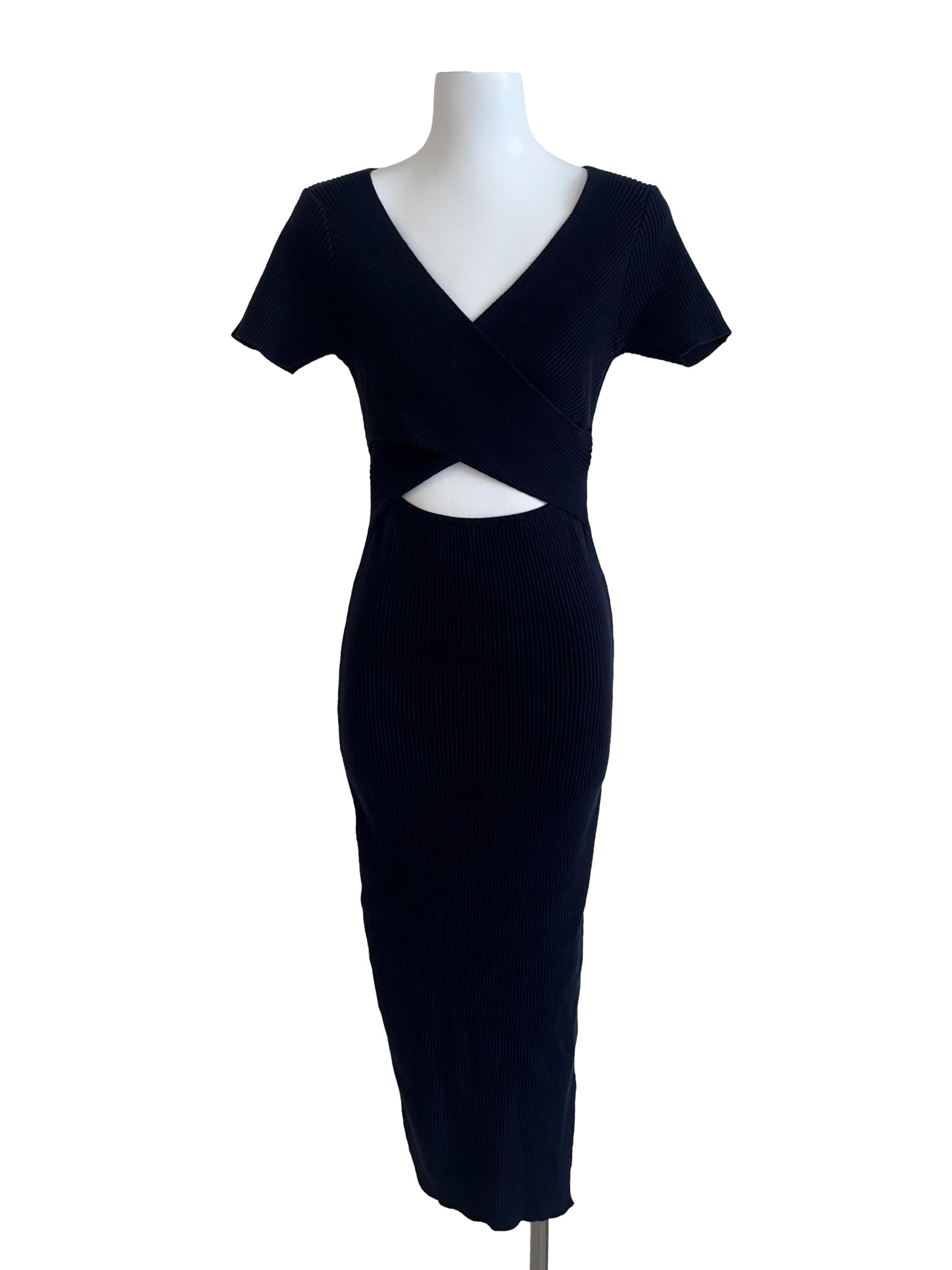Navy Blue Plain Knit Dress