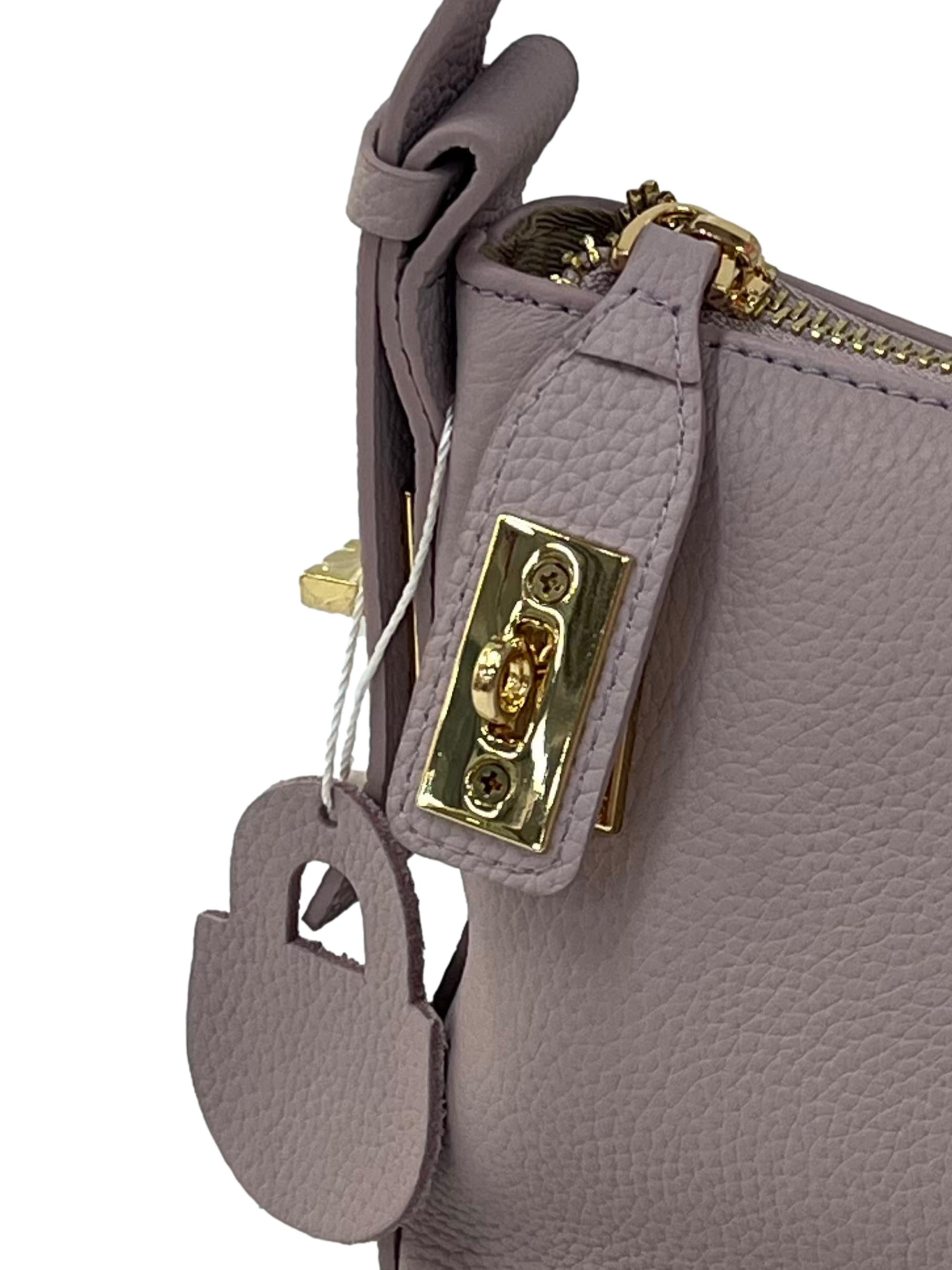 Lilac Leather Shoulder Bag CSN