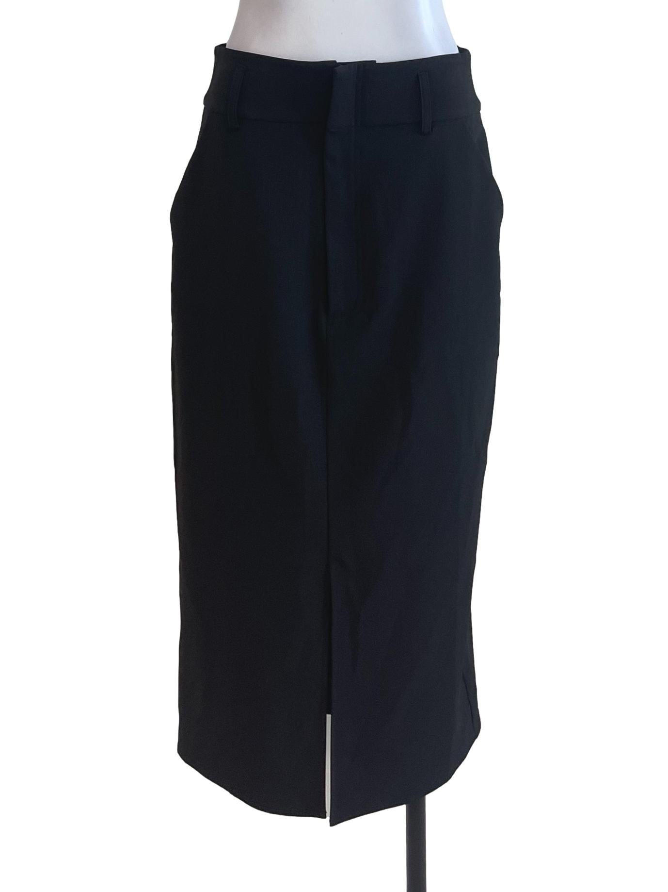 Black Formal Front Slit Skirt