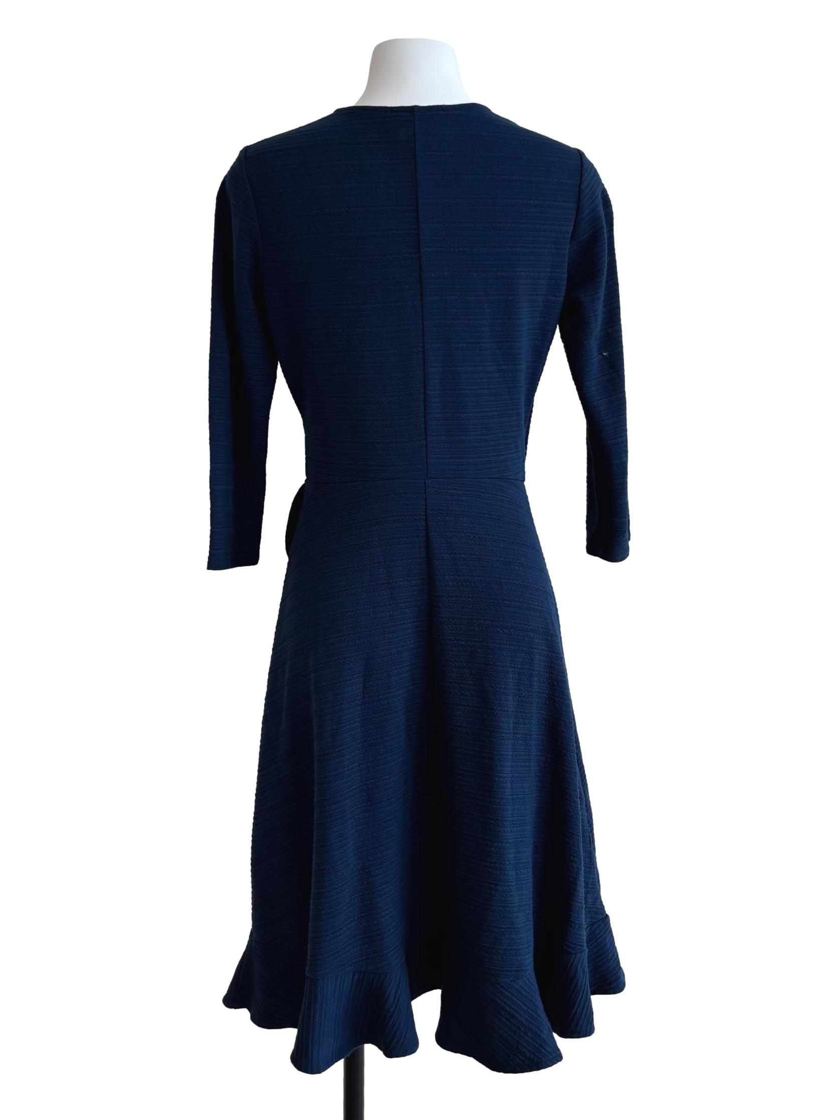 Blue Stripe Perfect Wrap Ruffle Hem Dress CSN