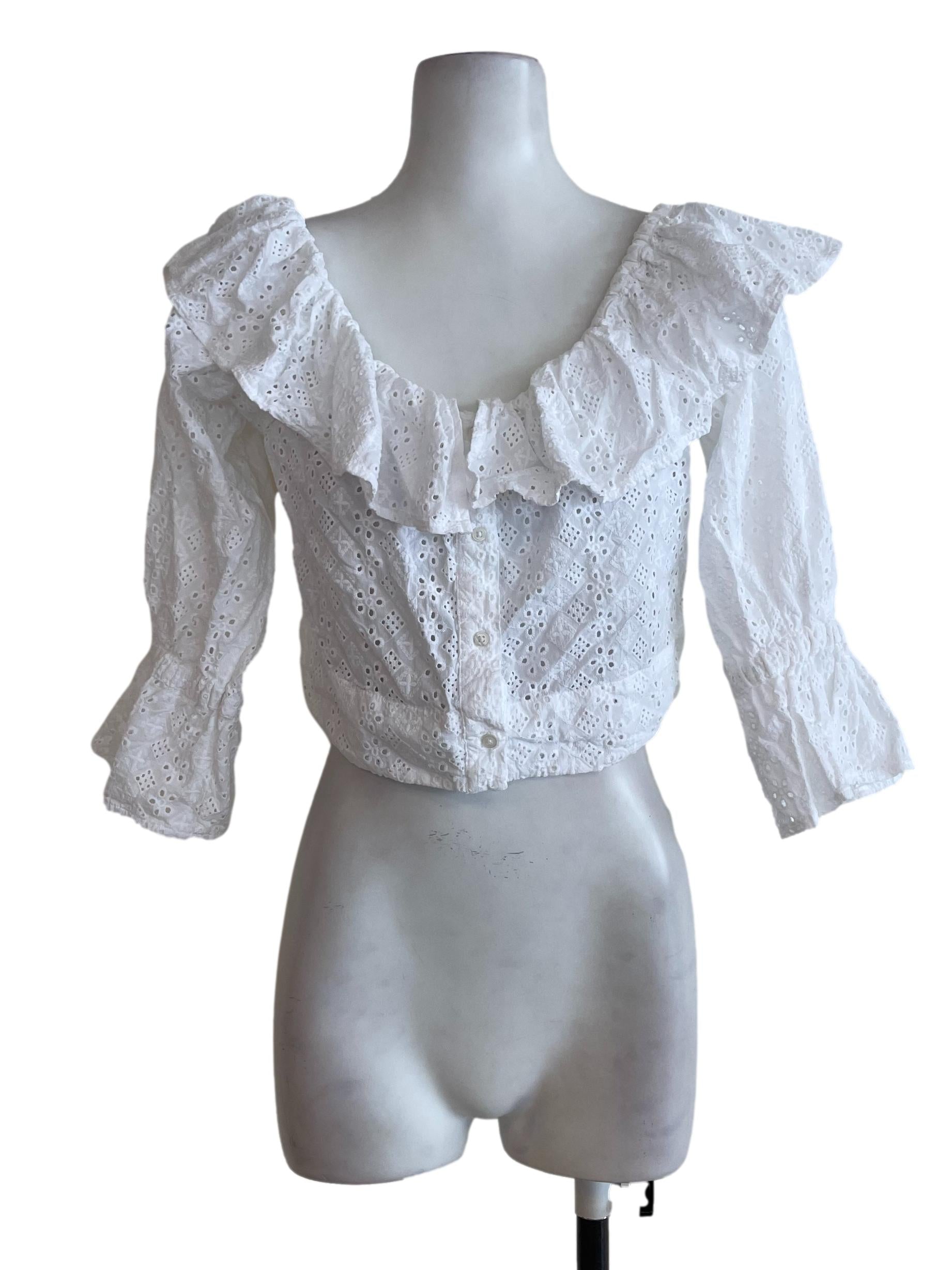 White Lace Long Sleeve Top