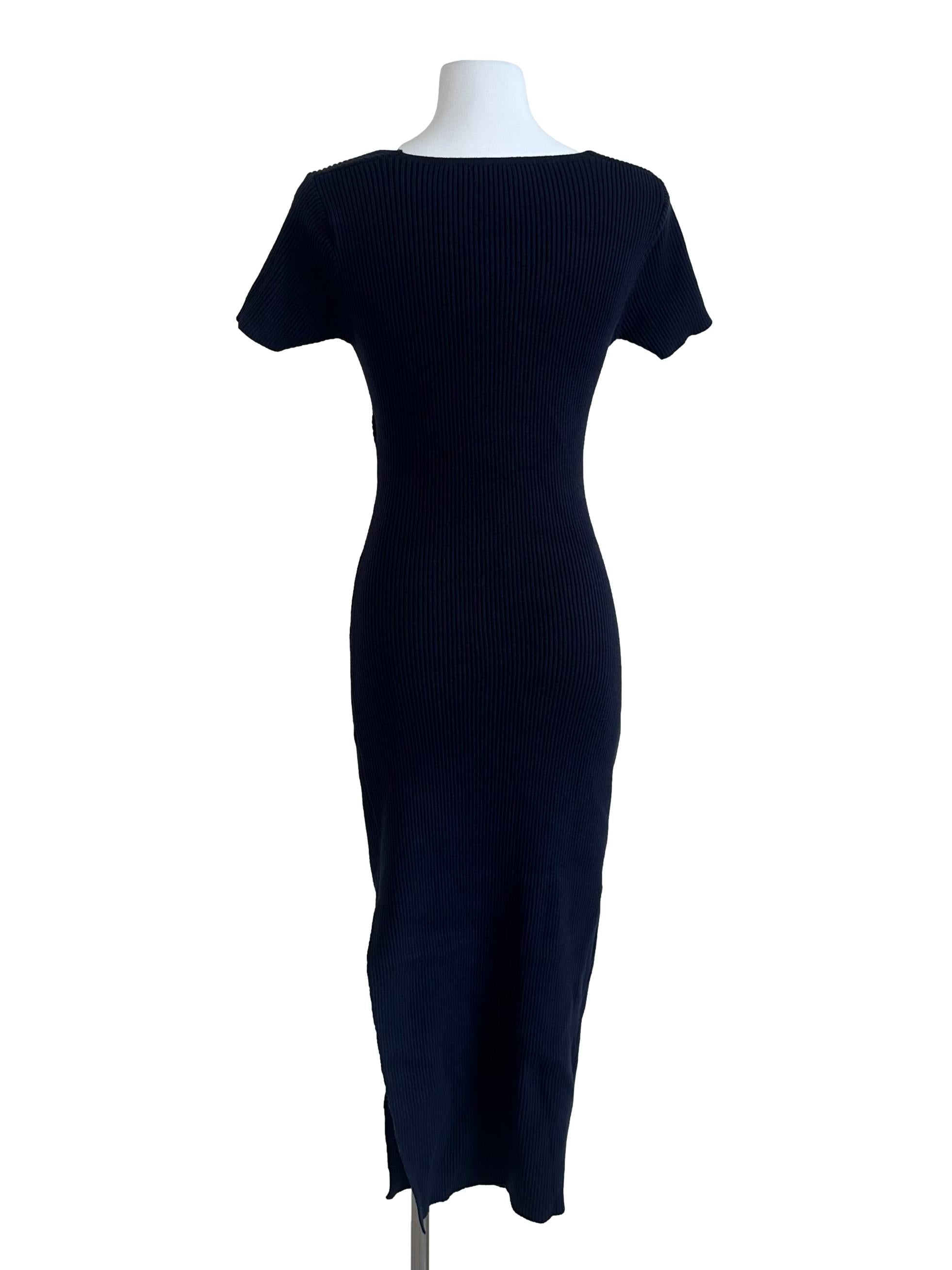 Navy Blue Plain Knit Dress