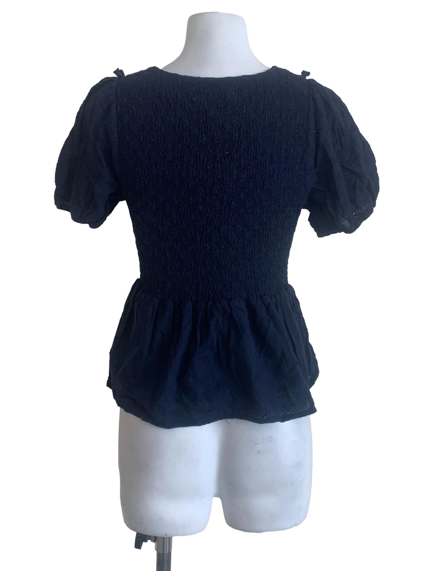 Berry Blue Peasant Top