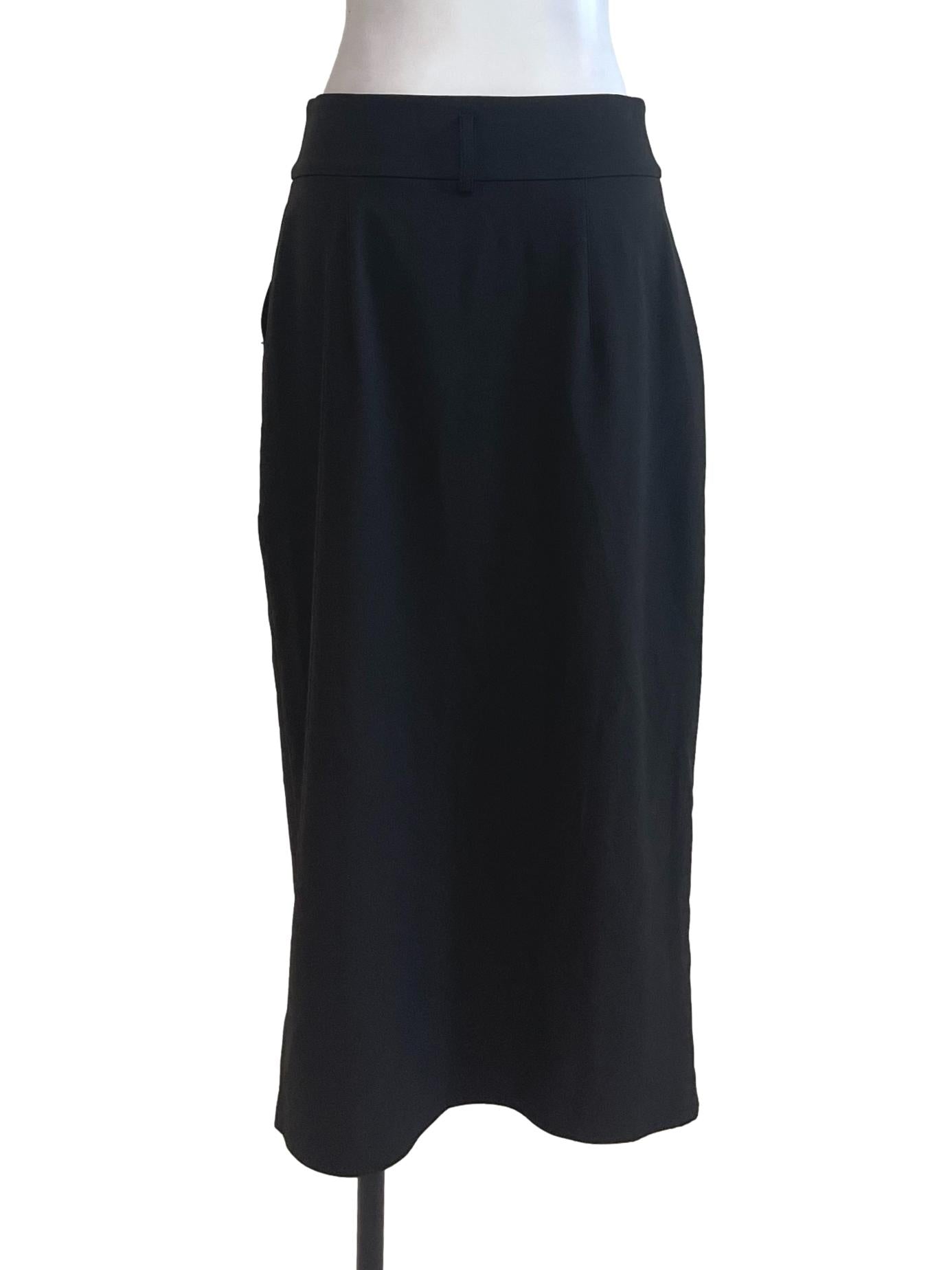 Black Formal Front Slit Skirt