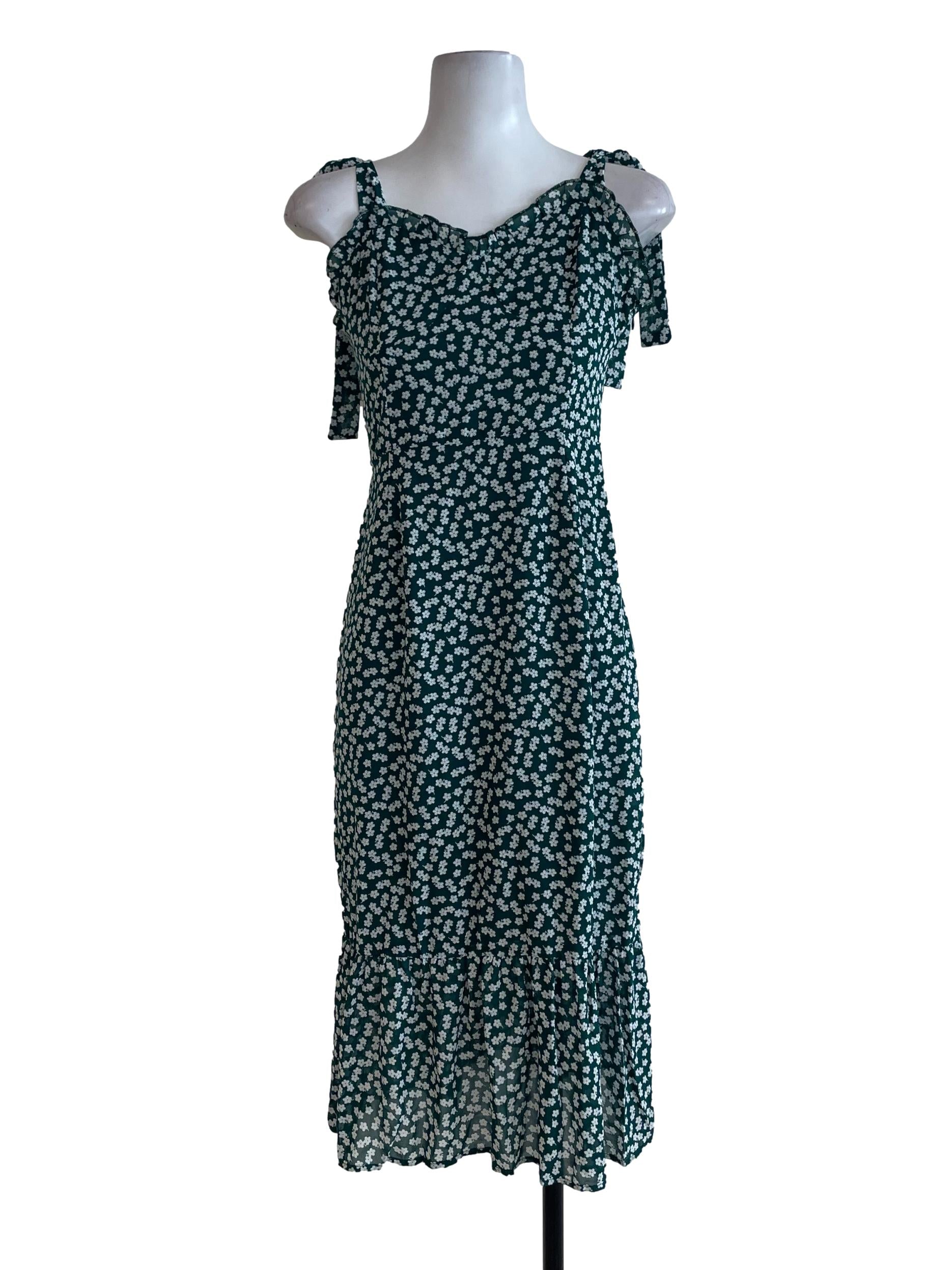 Emerald Green Floral Dress
