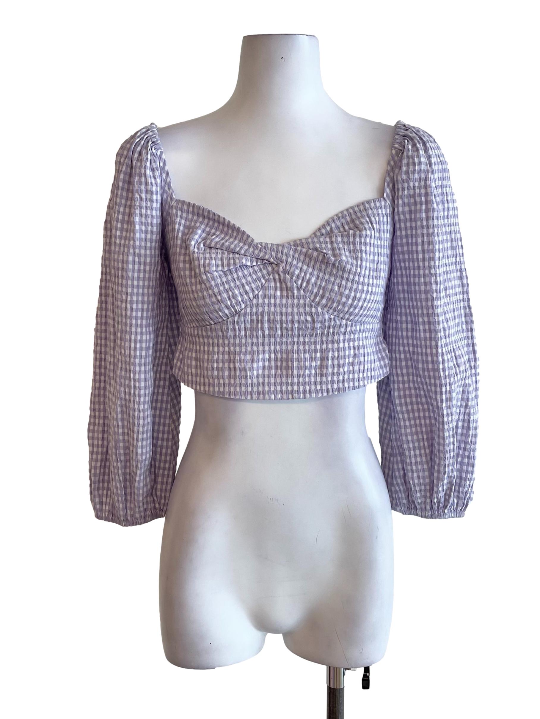 Heather Gingham Sweetheart Top