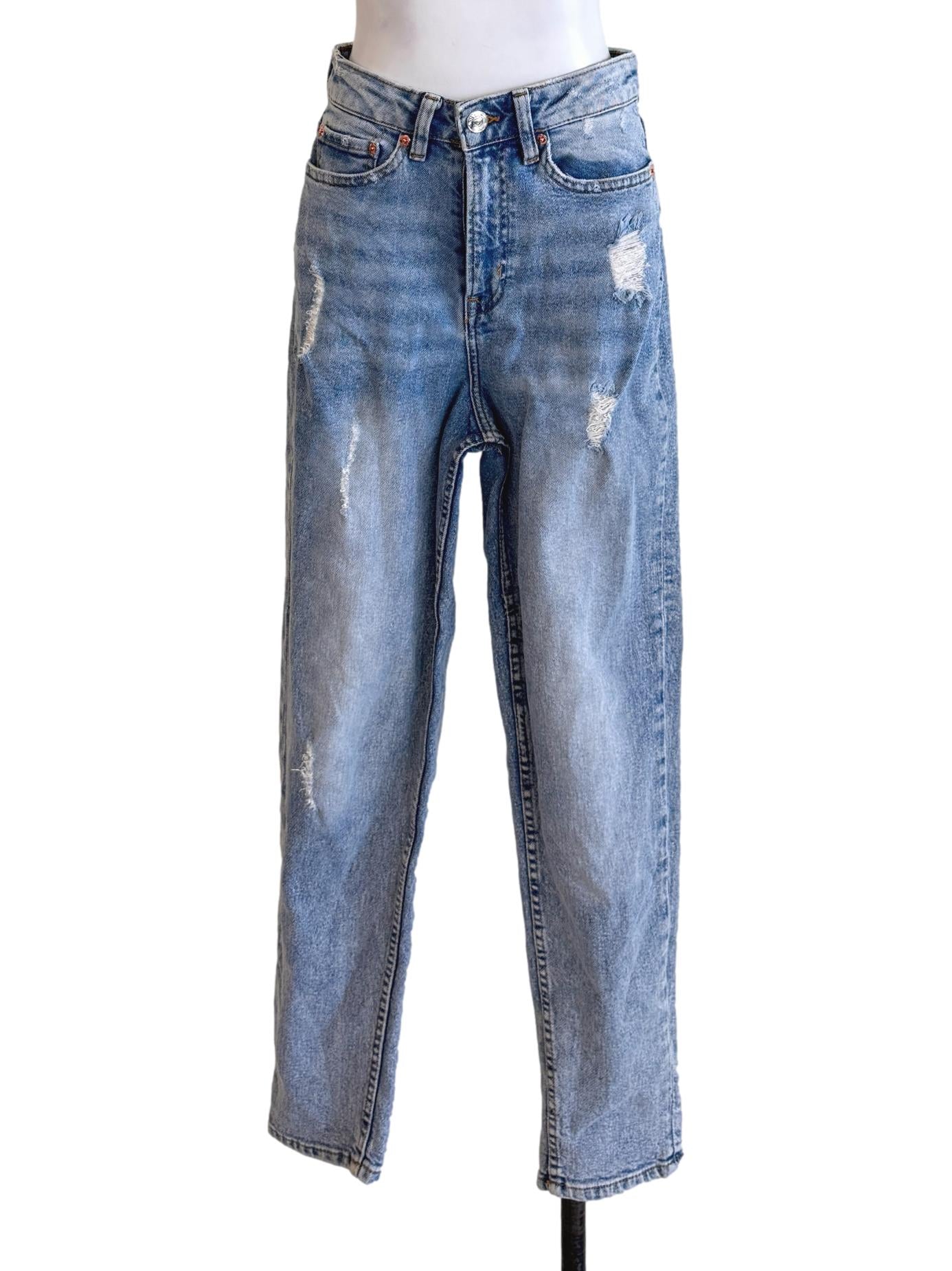 Light Blue Distressed Denim Jeans