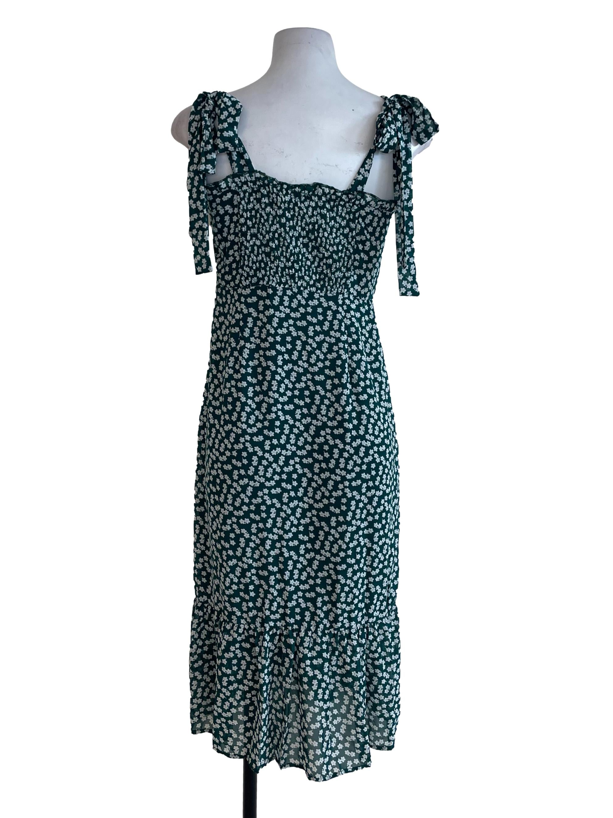 Emerald Green Floral Dress