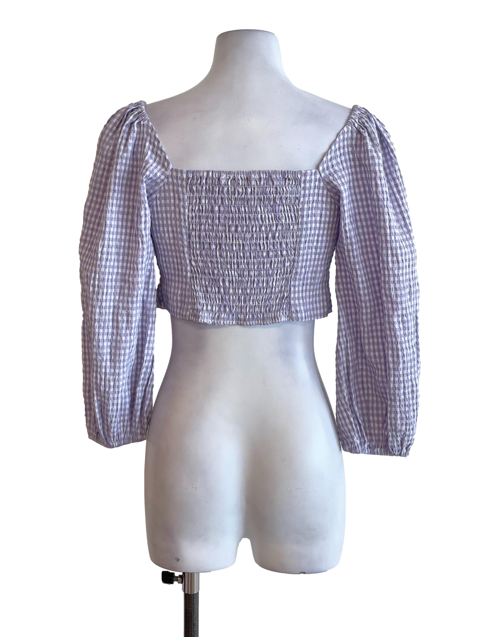 Heather Gingham Sweetheart Top