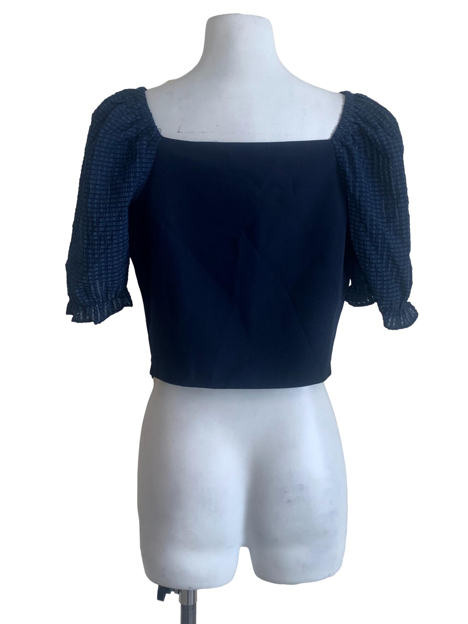 Indigo Blue Smocked Top