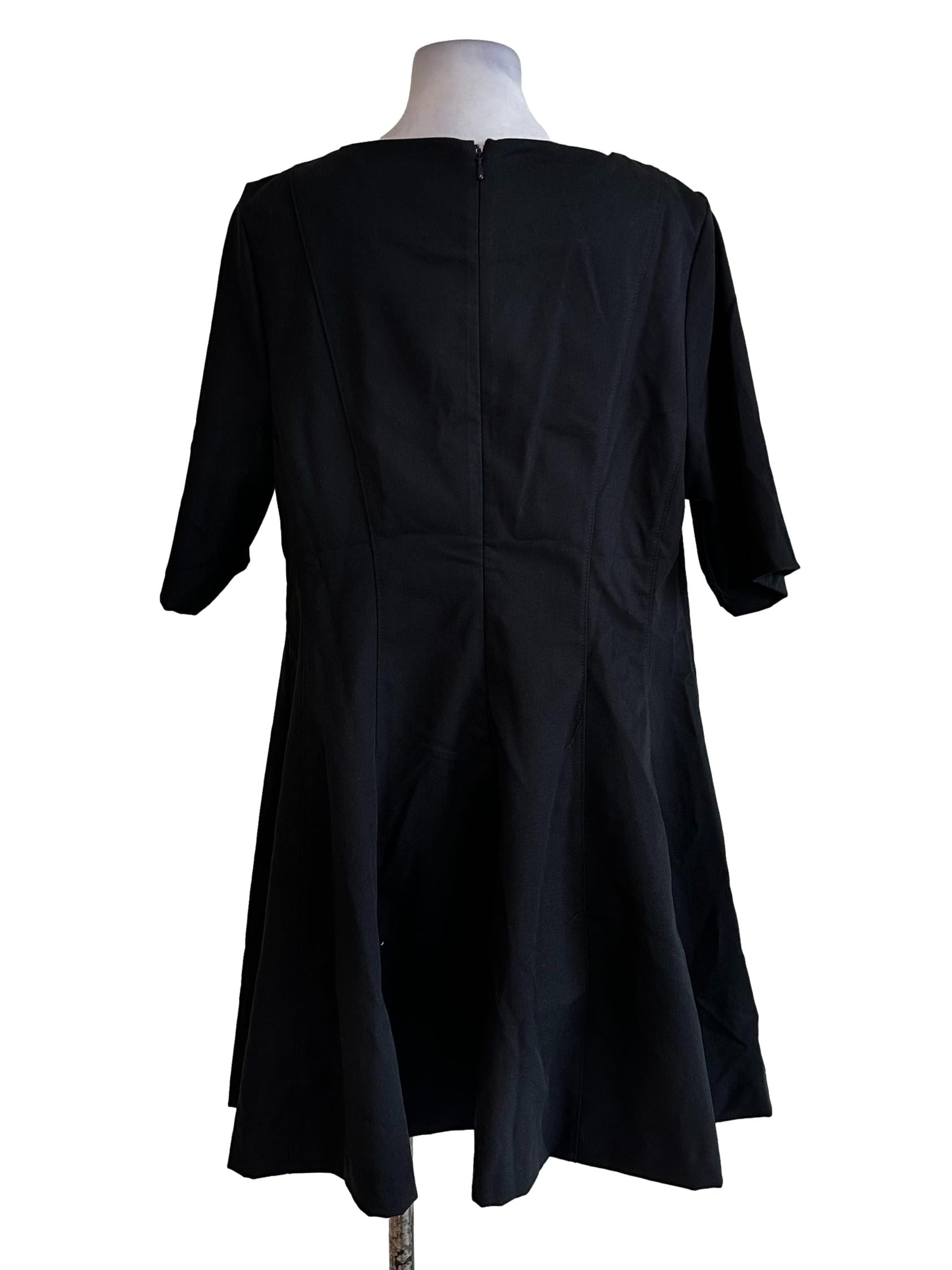 Black Round Neck Mini Dress