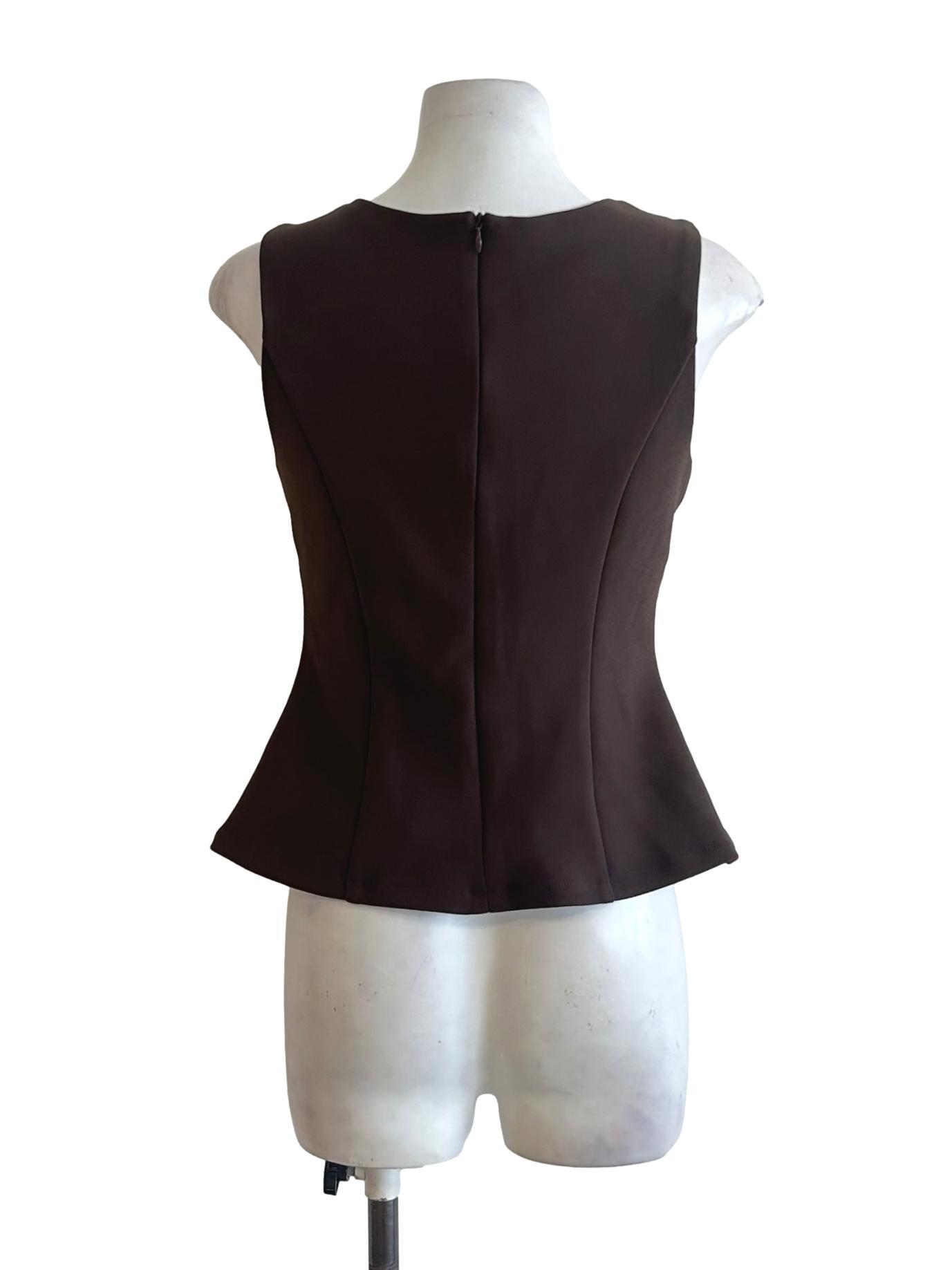 Bistre Brown Queen Anne Top