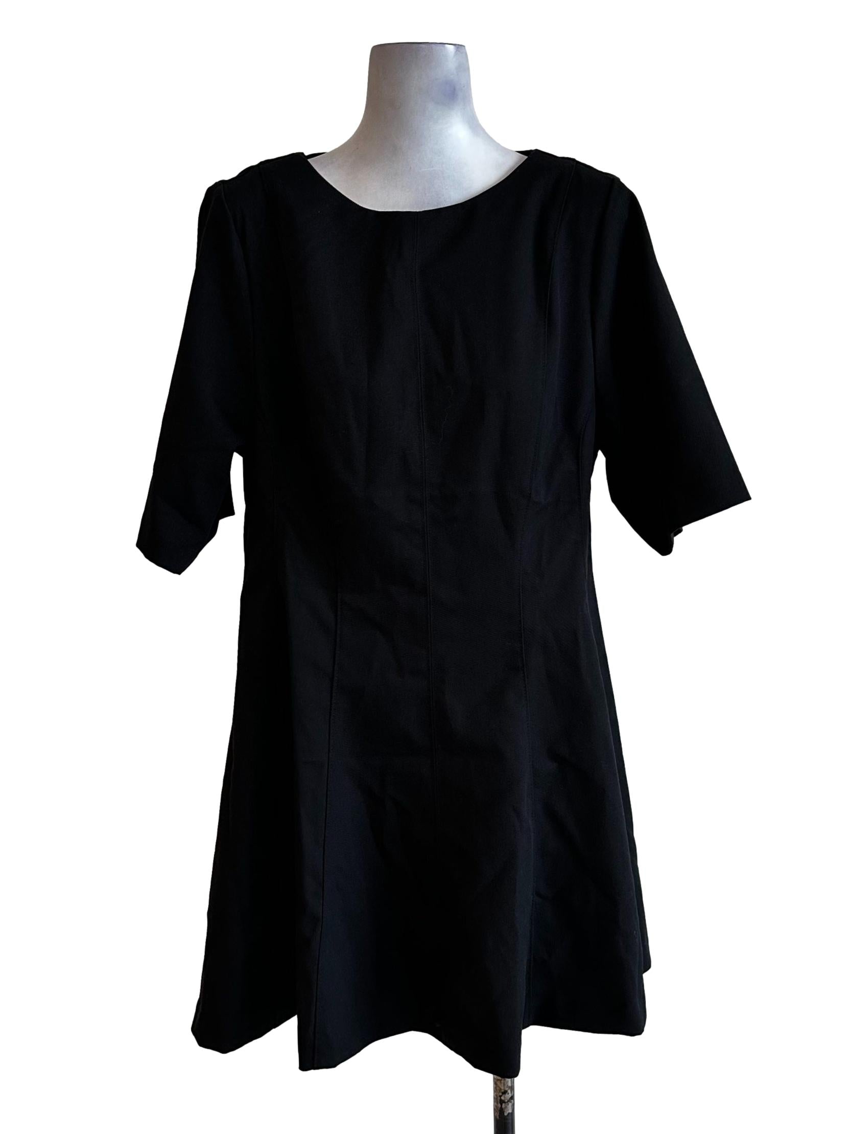Black Round Neck Mini Dress