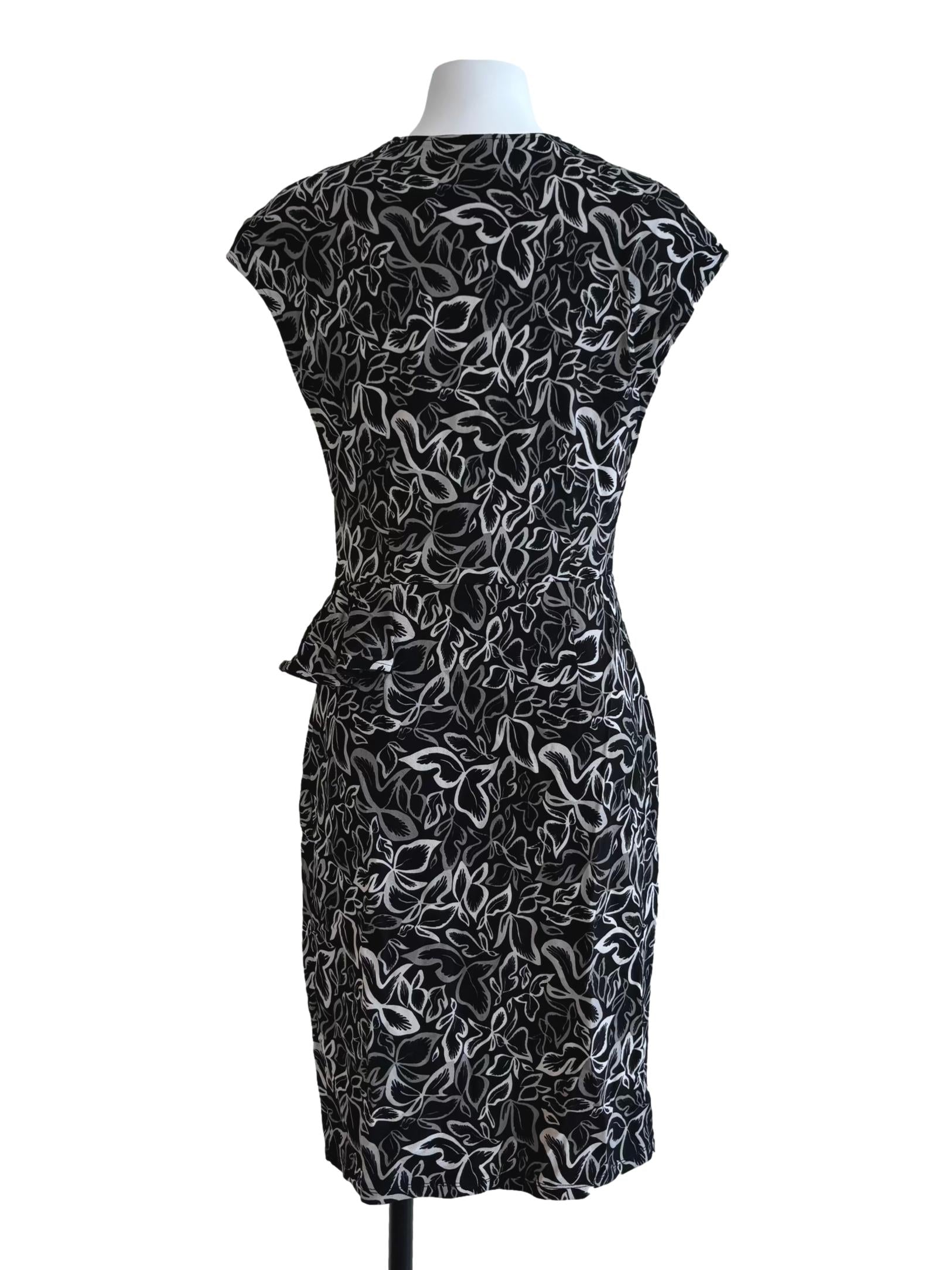 Onyx Black V-Neck Ruffle Hem Dress CSN