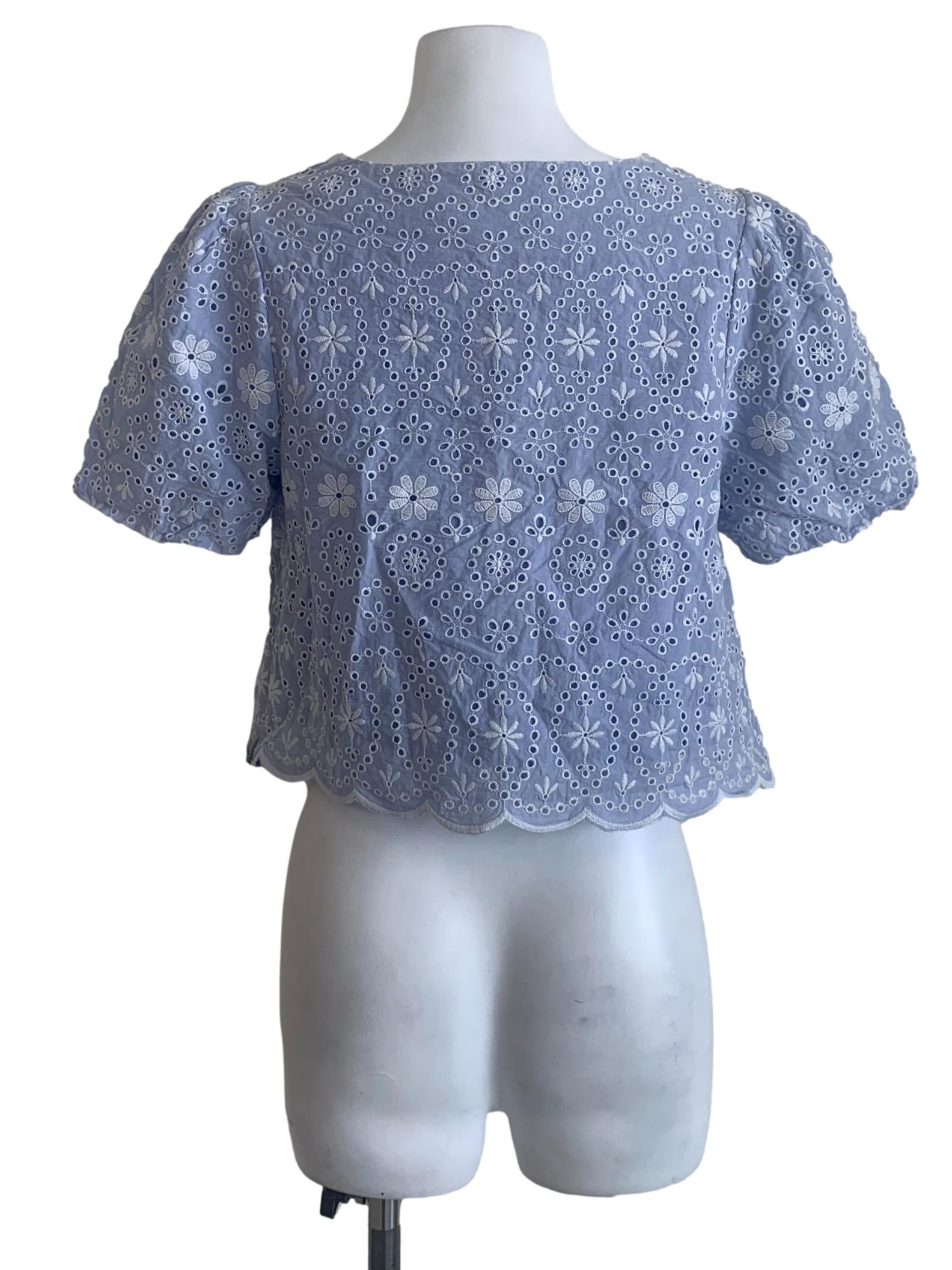 Heather Purple Embroidery Patterm Top