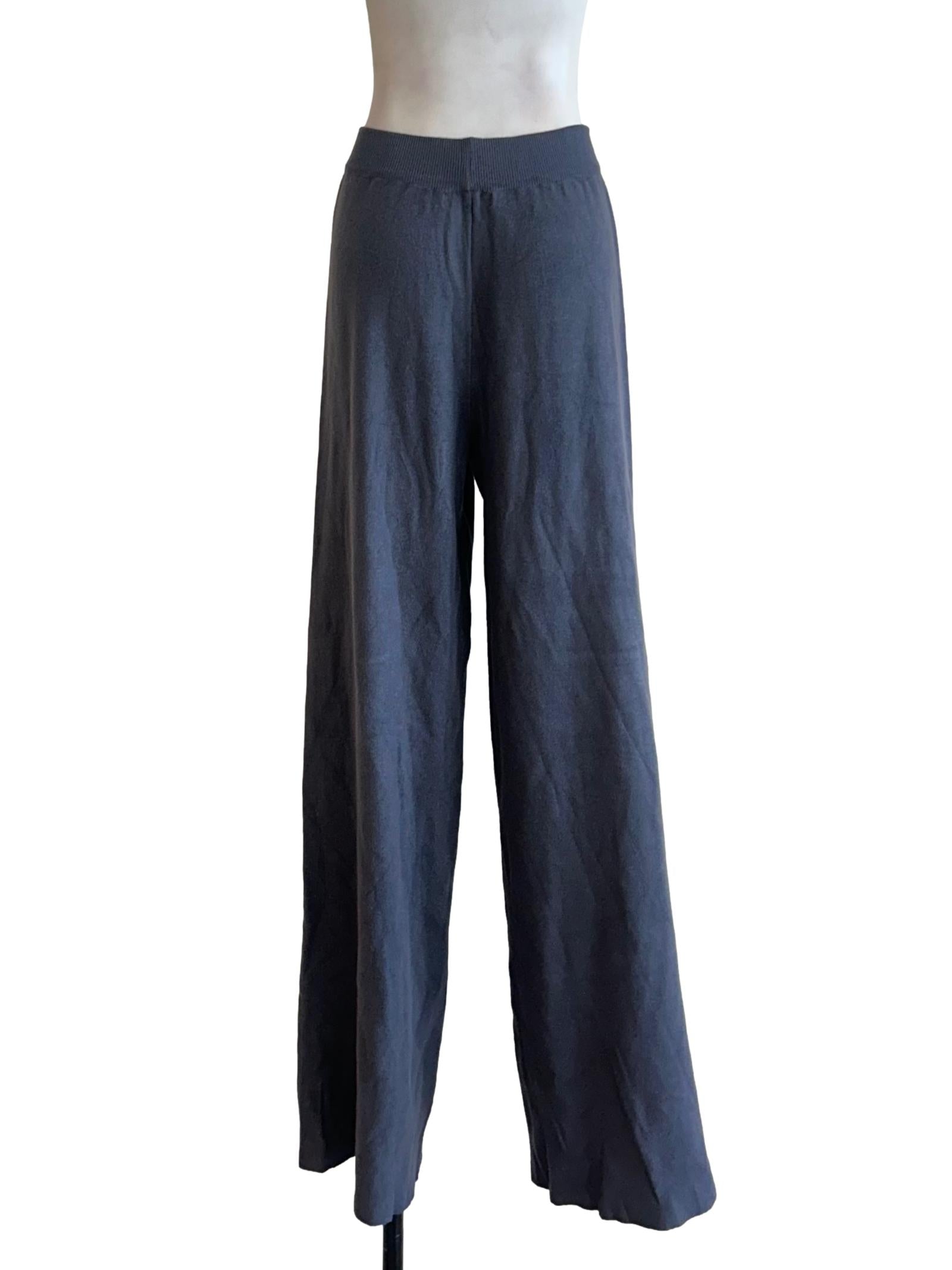 Iron Grey Rib-Knit Pants