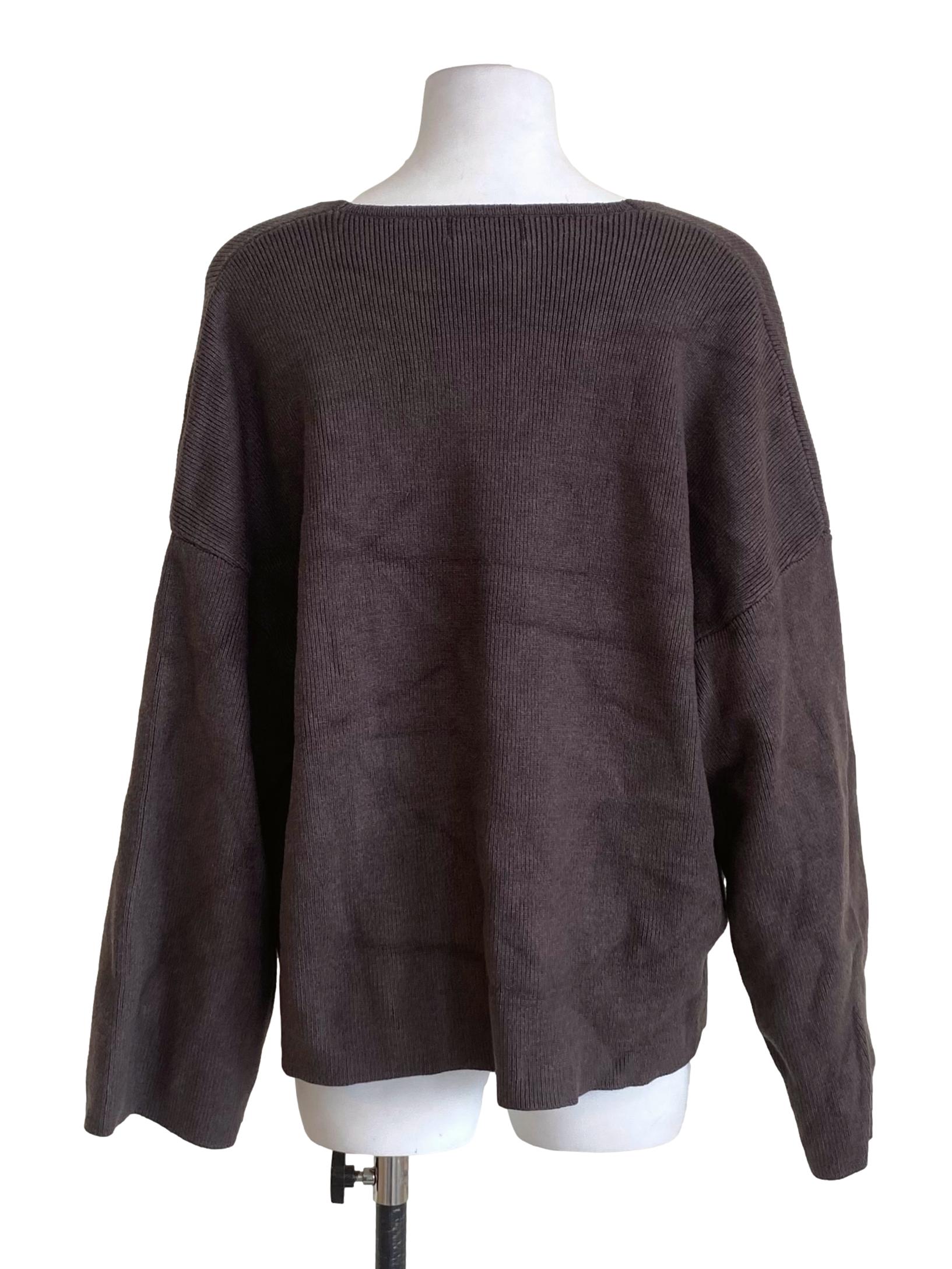 Smoke Grey One Button Soft Knit Shirt