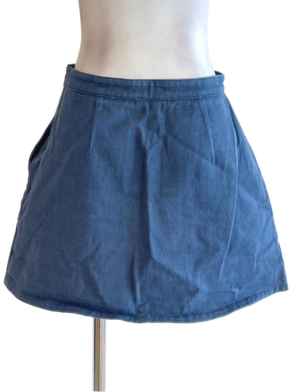Blue Stone Denim Like Skirt