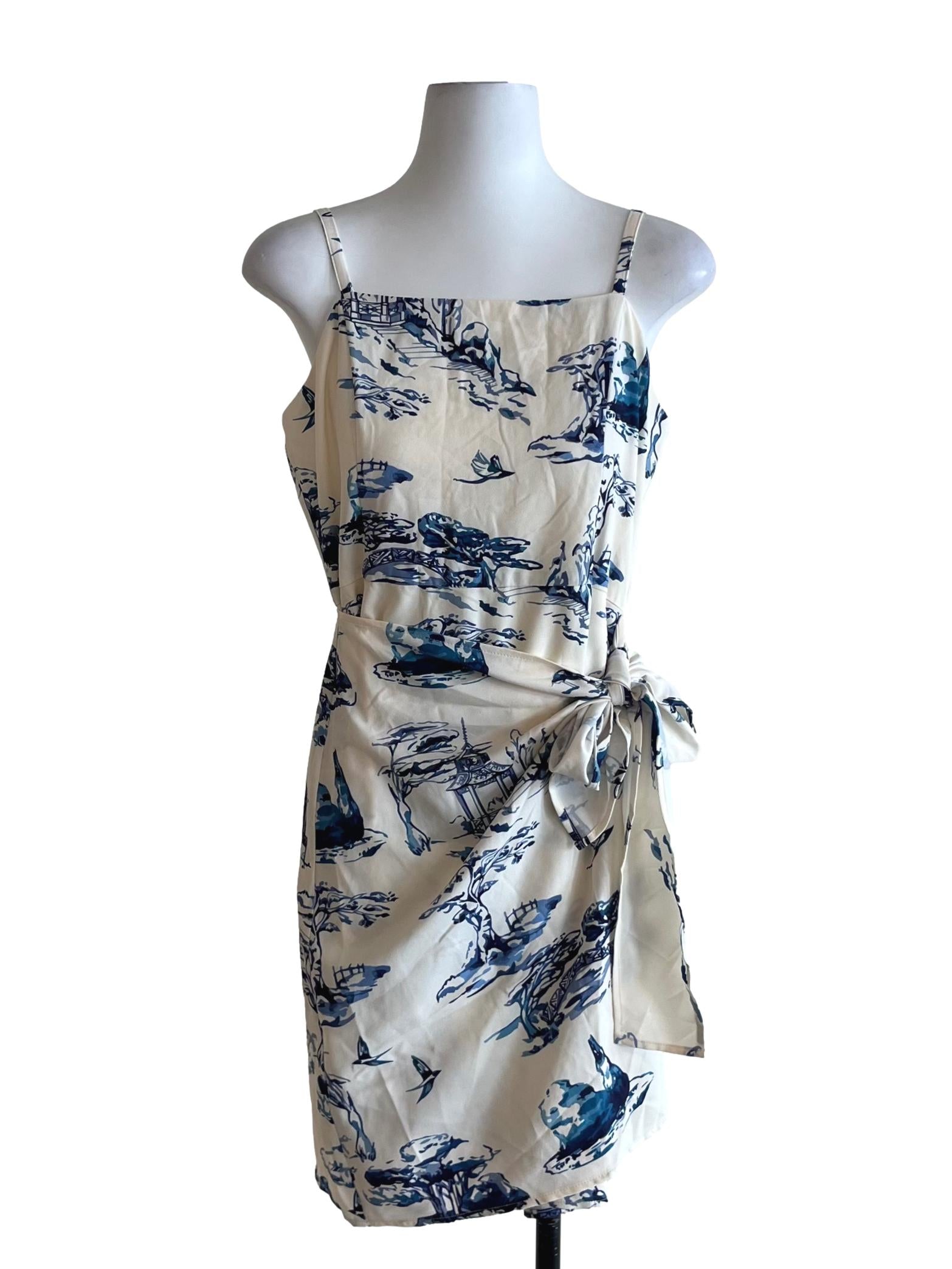White Abstract A-Line Dress