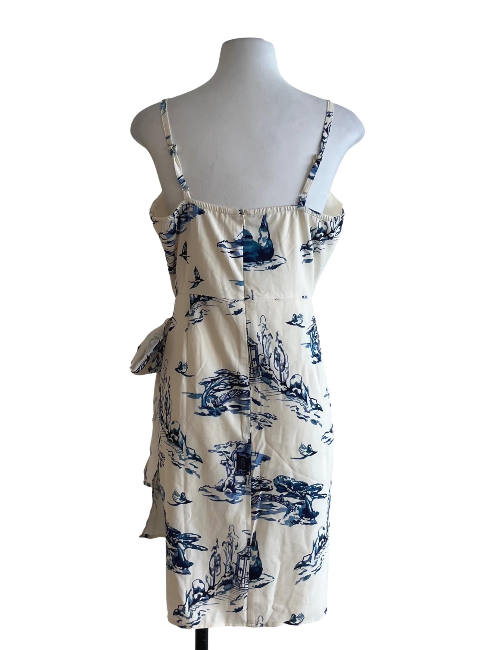 White Abstract A-Line Dress