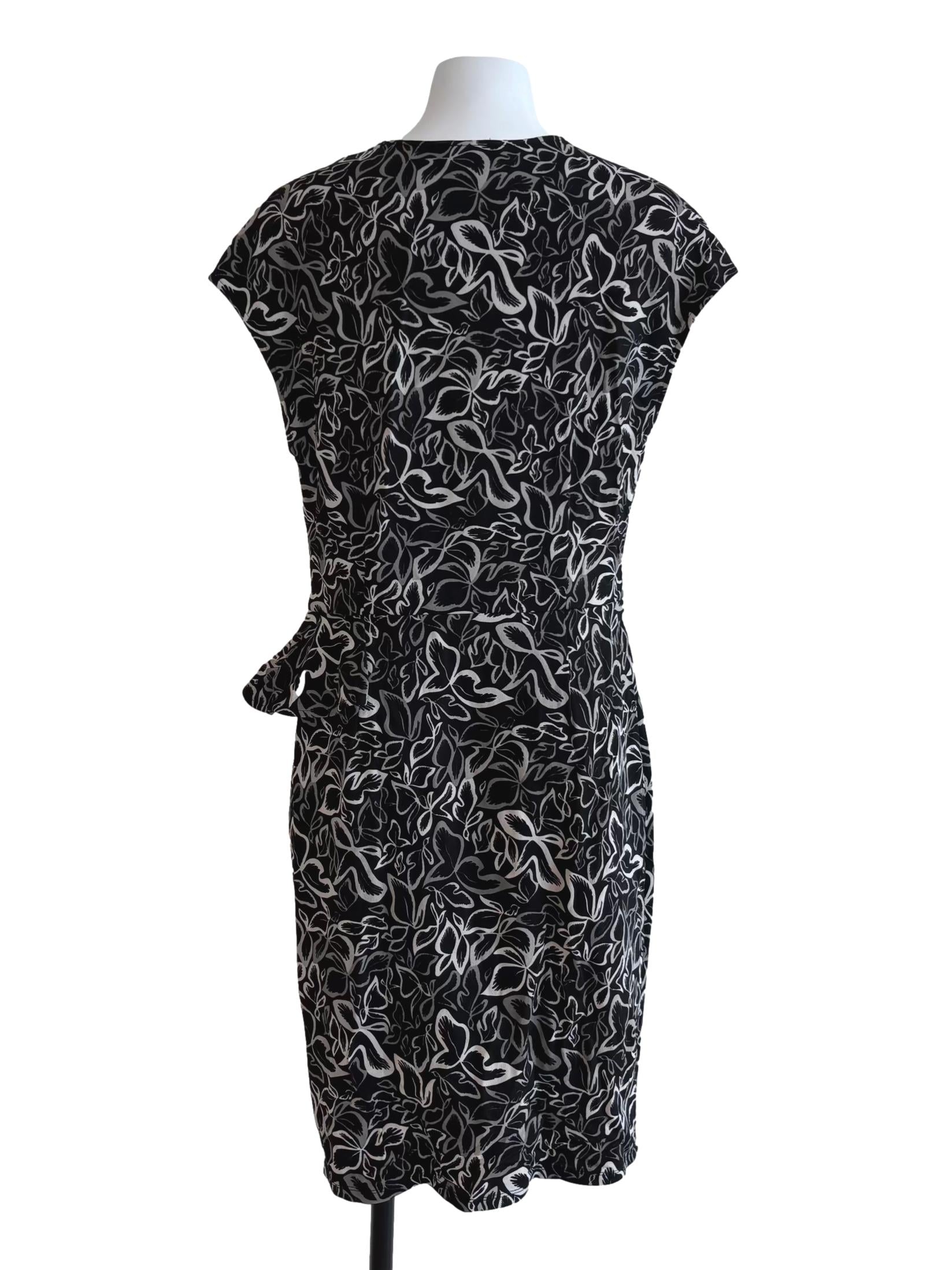 Onyx Black V-Neck Ruffle Hem Dress CSN