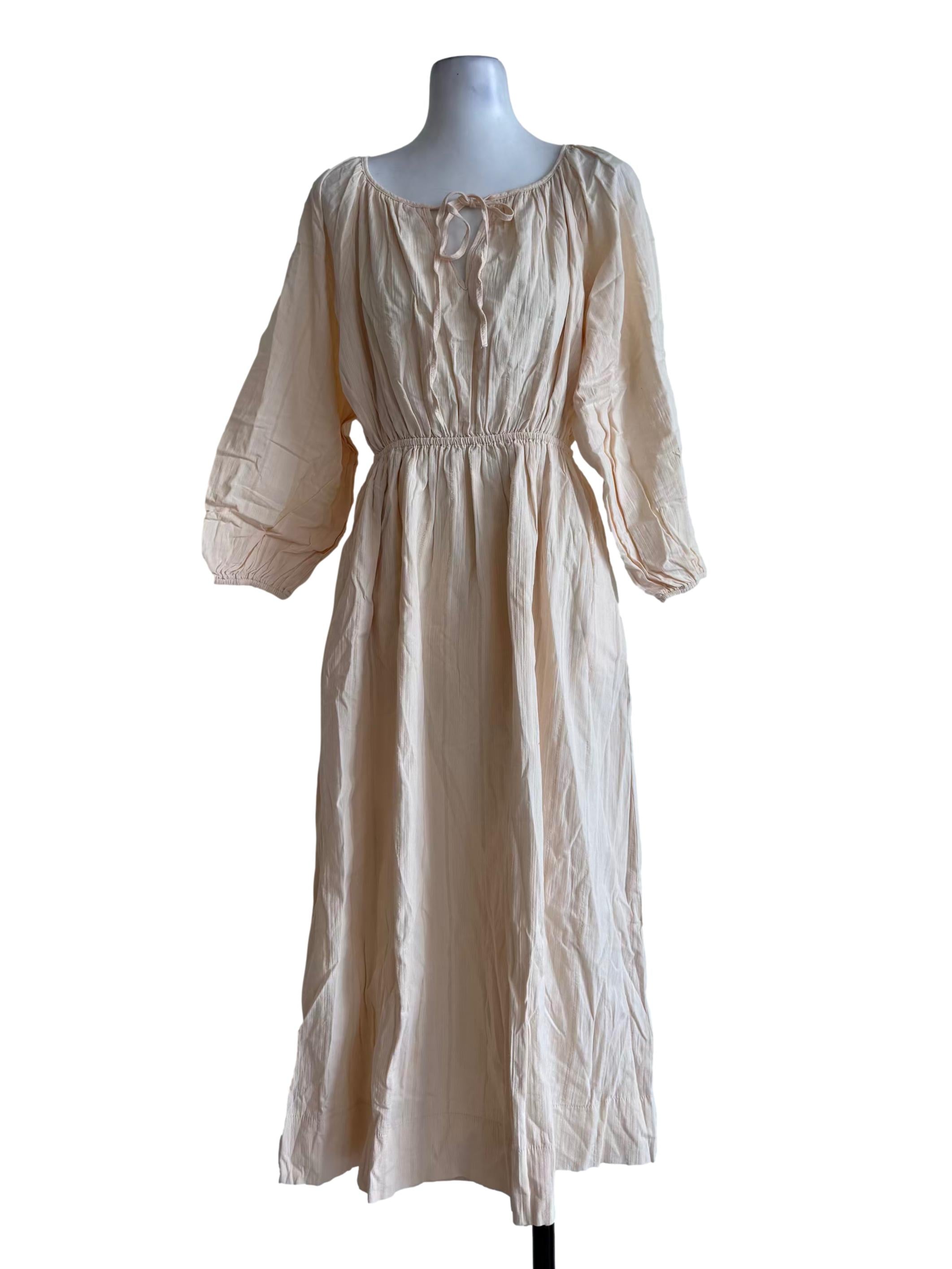 Soft Peach Long Sleeve Dress
