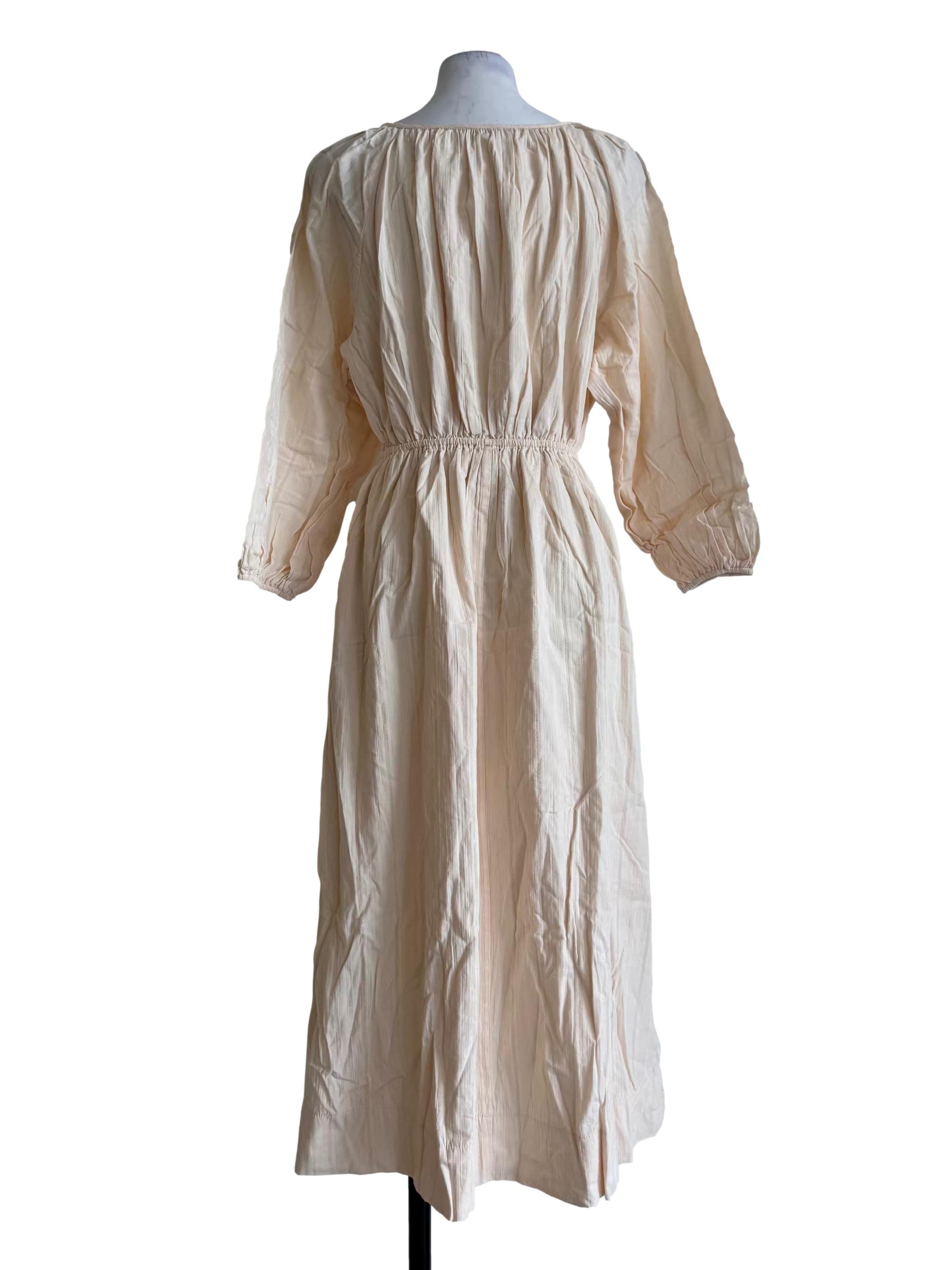 Soft Peach Long Sleeve Dress