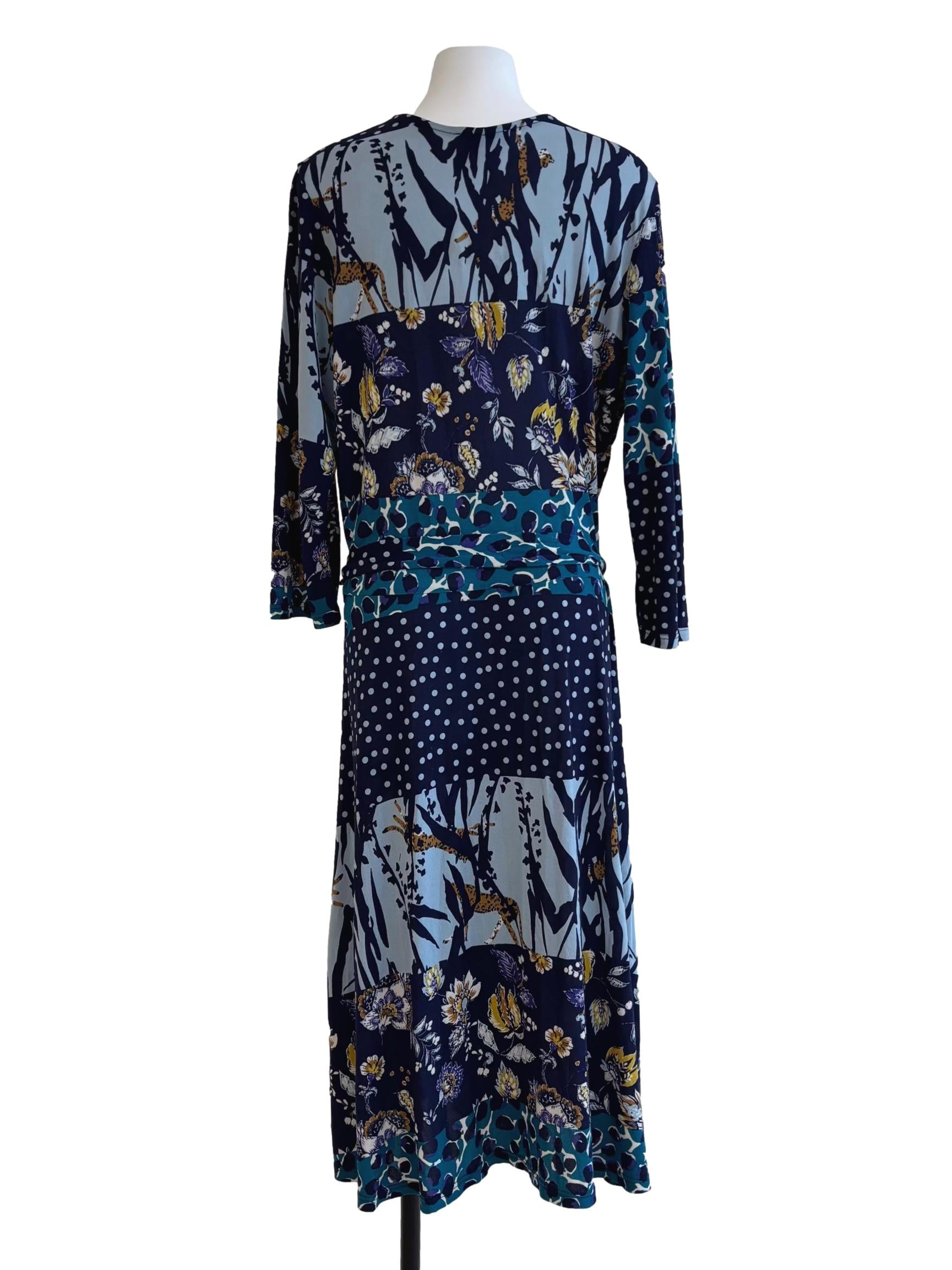 Navy Blue Perfect Wrap Floral Polka Dot Dress CSN