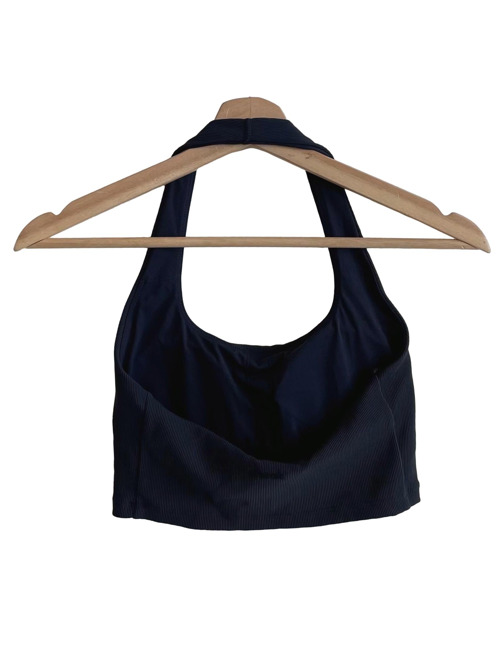 Charcoal Black Halter Neck Sports Bra