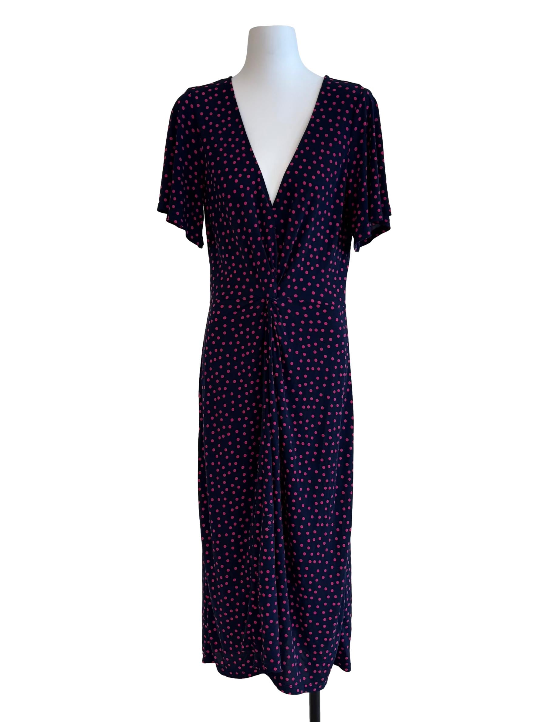 Navy Blue Short Sleeve Front Ruched Dress CSN