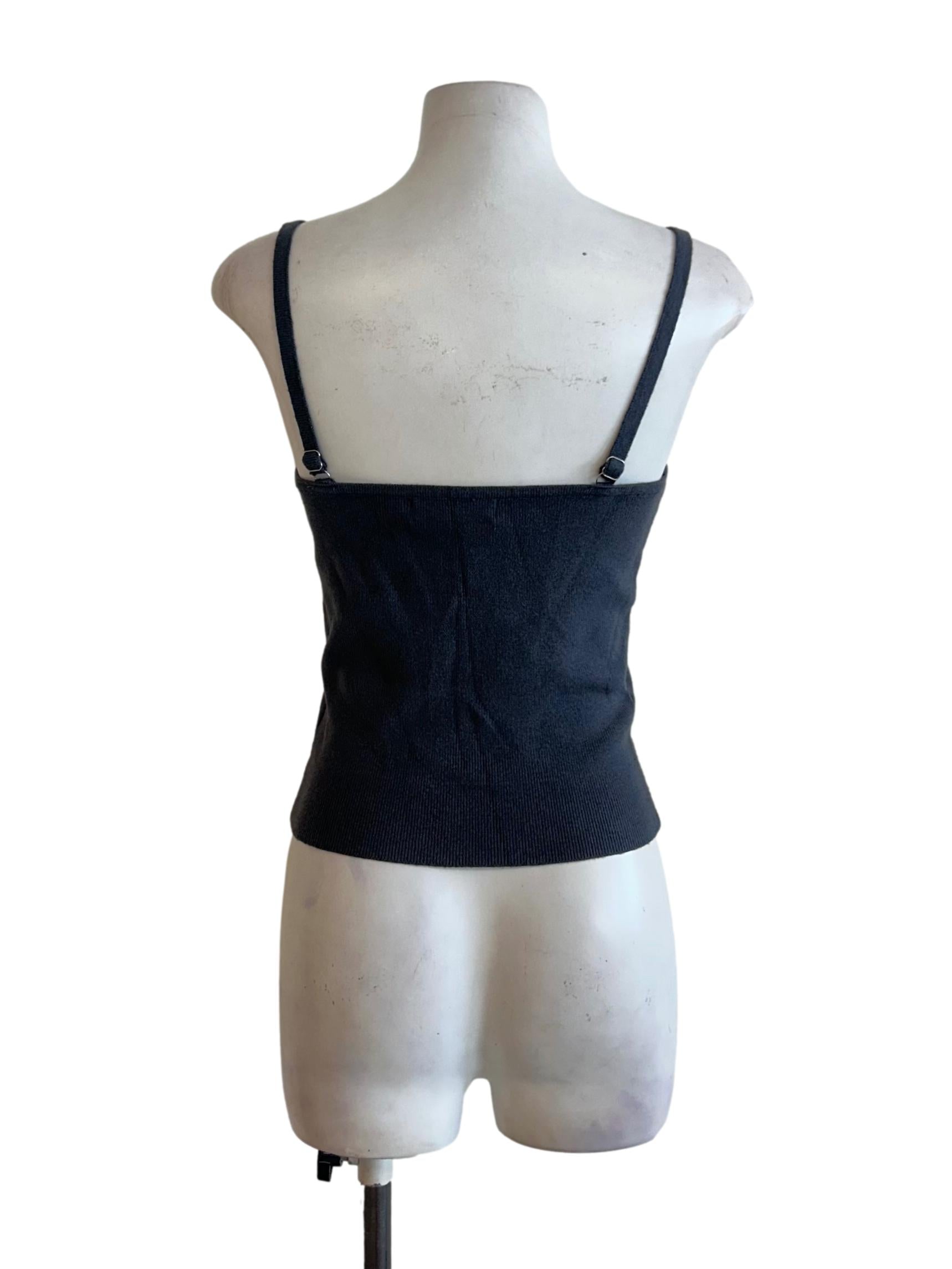 Iron Grey Rib-Knit Top