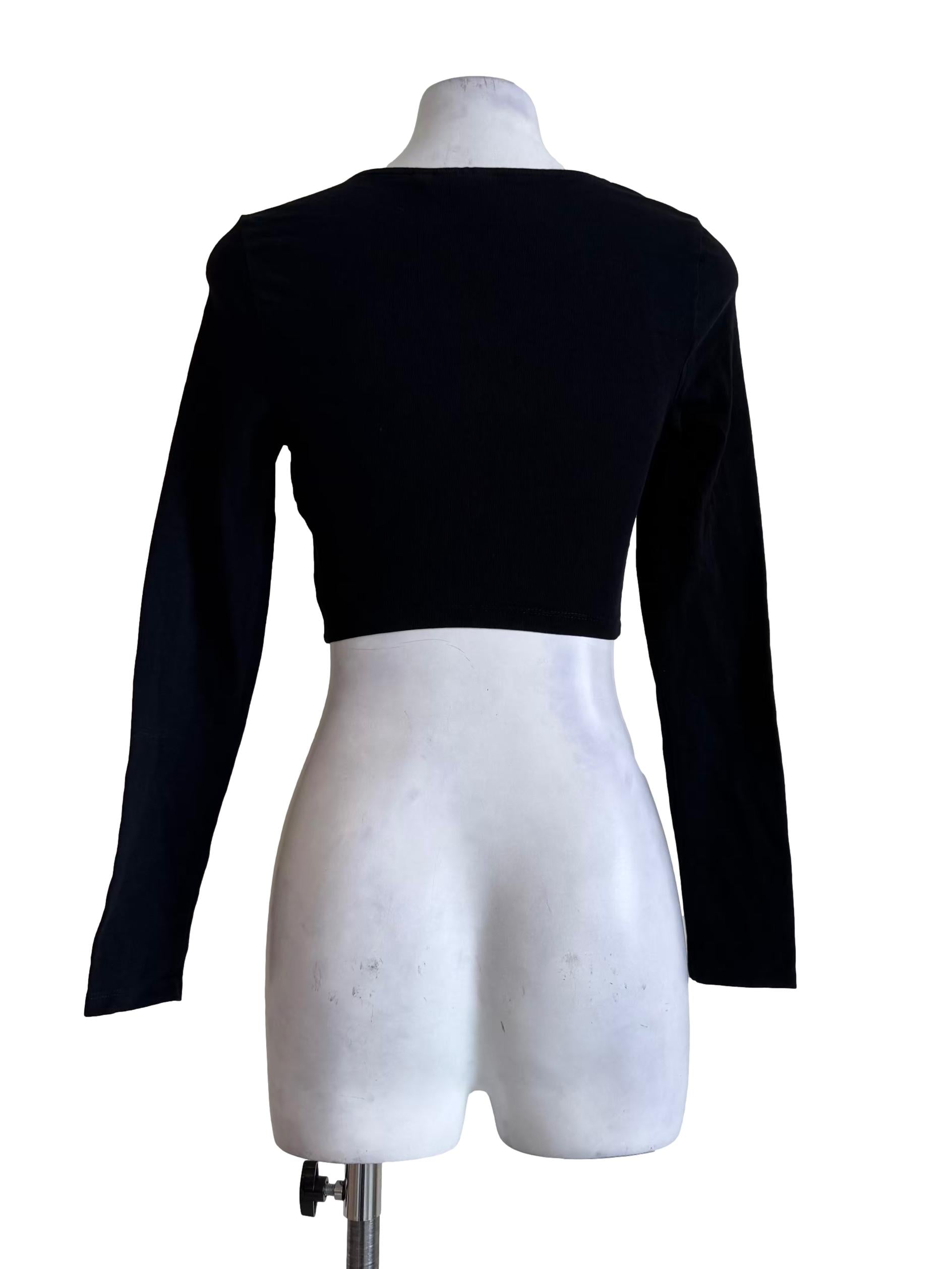 Black Front Knot Top