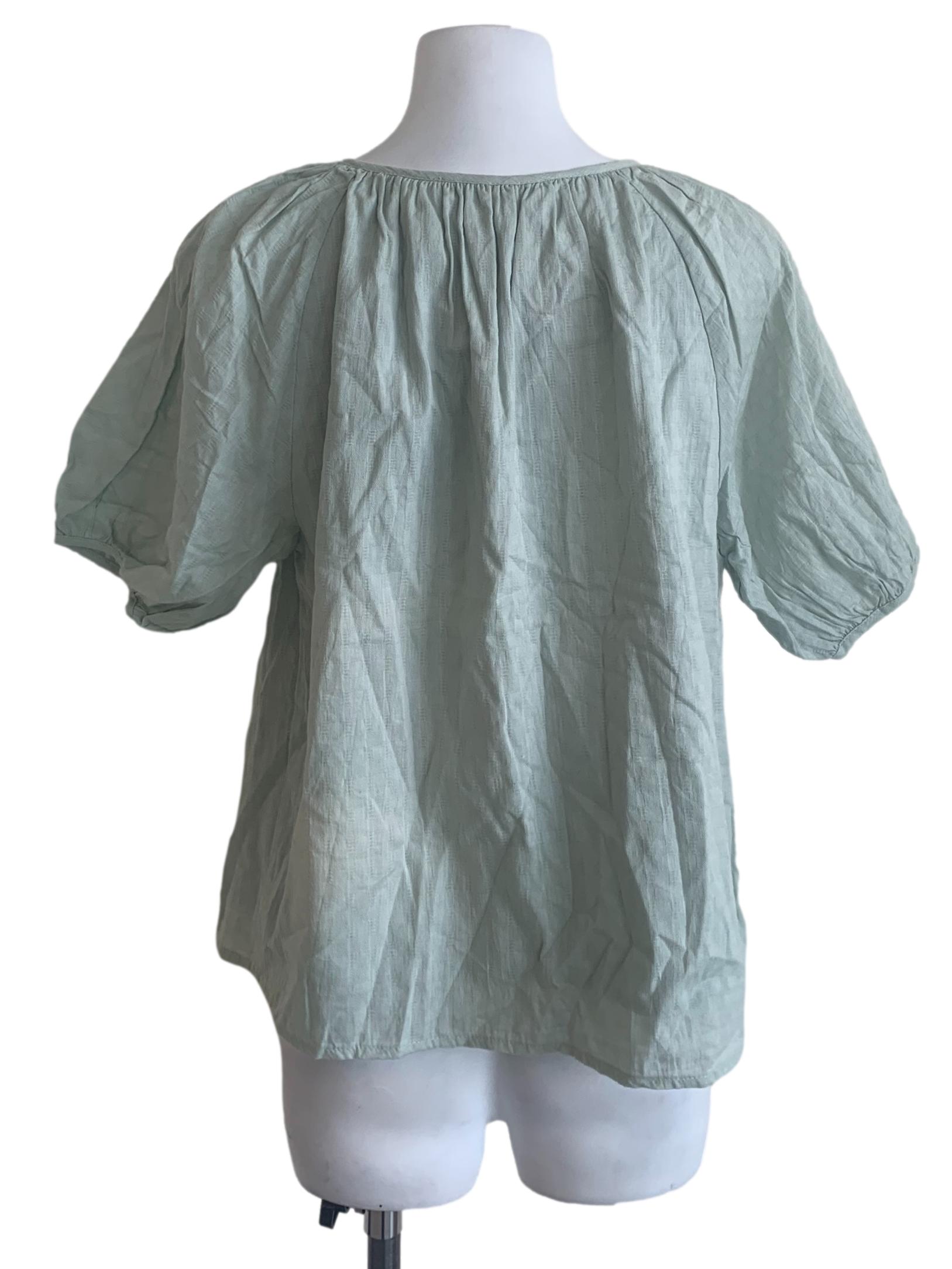 Sage Green Puff Sleeves Top